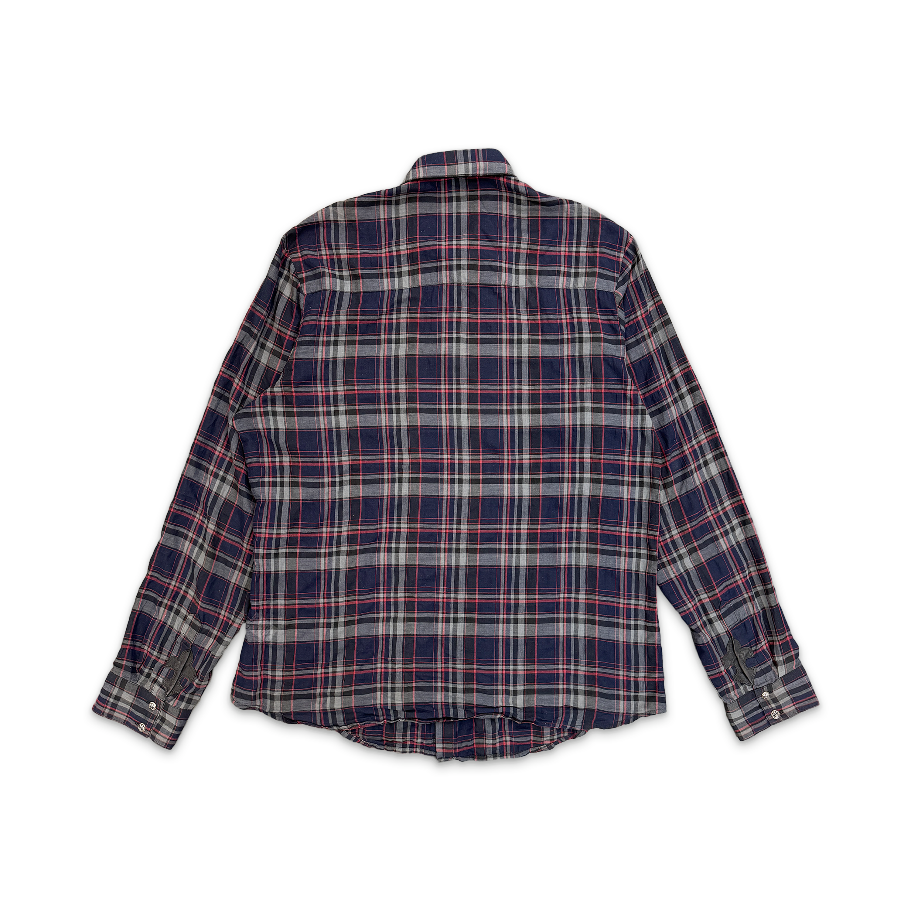 Flannel Shirt Fleur Patches "Navy Red"