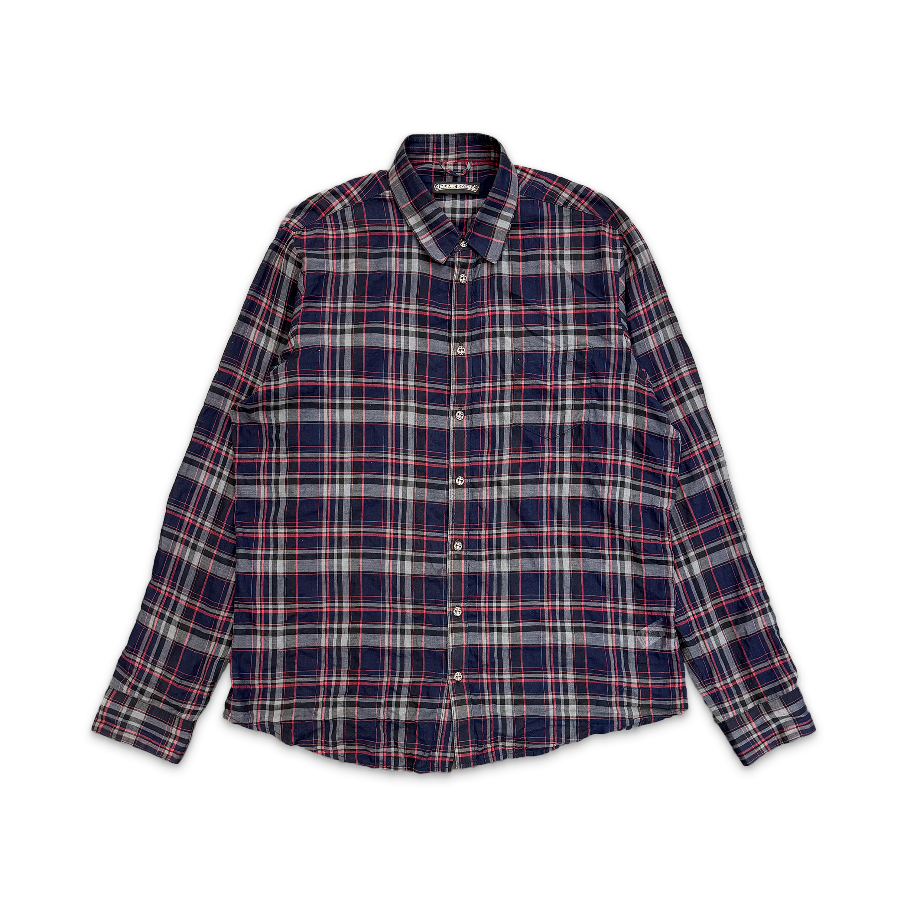 Flannel Shirt Fleur Patches "Navy Red"