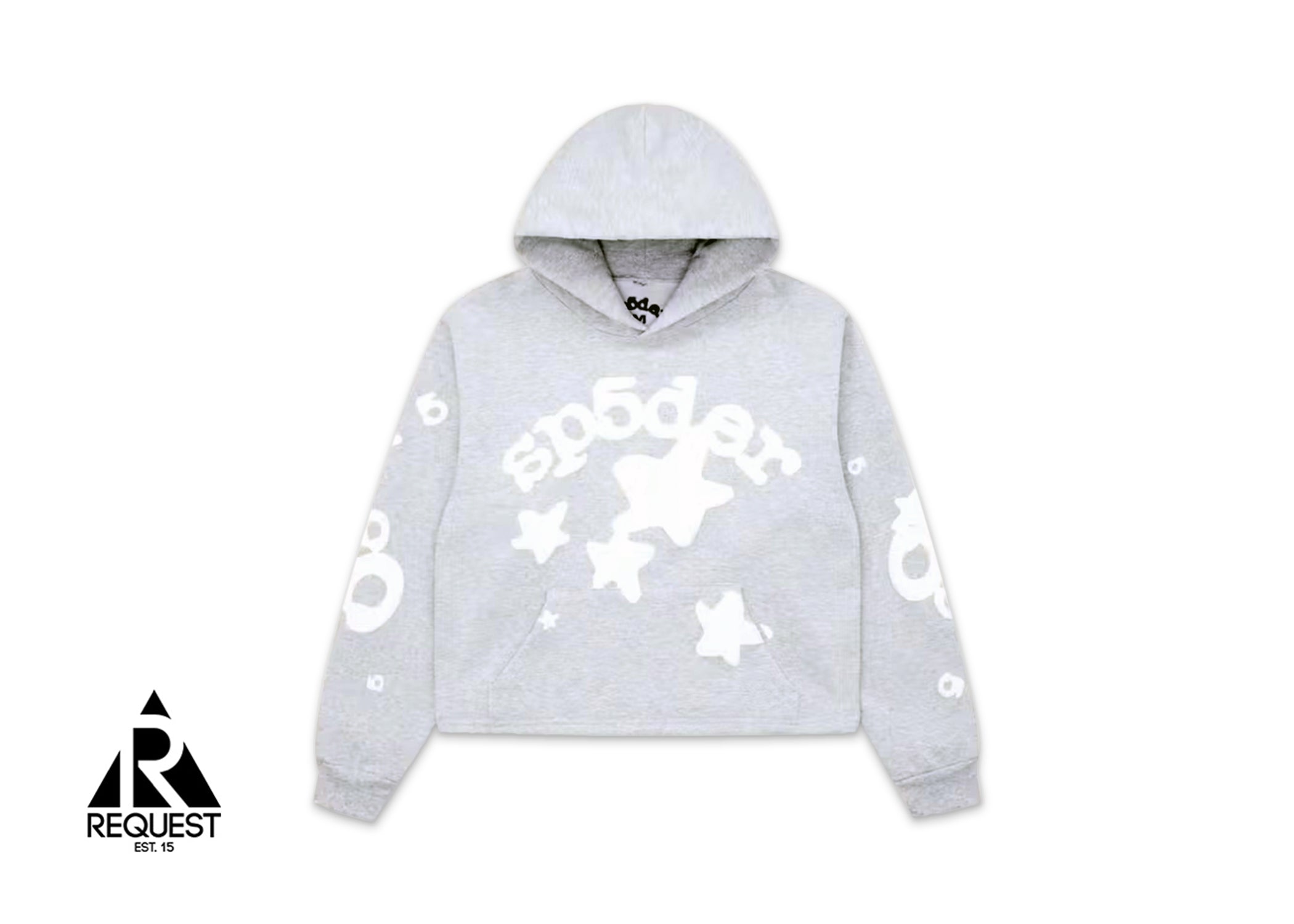 Sp5der Women’s Cropped Beluga Hoodie "Heather Grey"