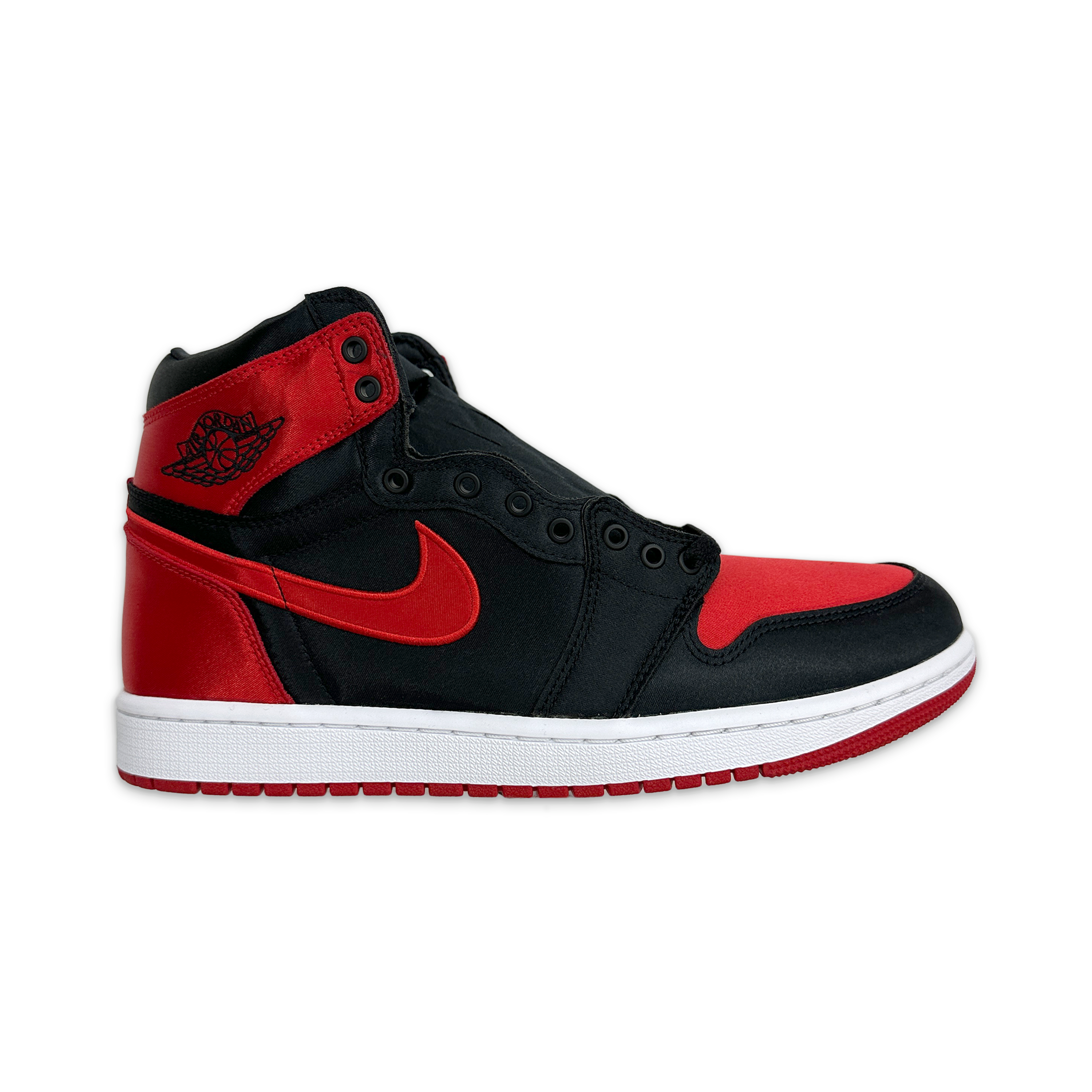 RBFCM, Air Jordan 1 Retro High “Satin Bred" (W)