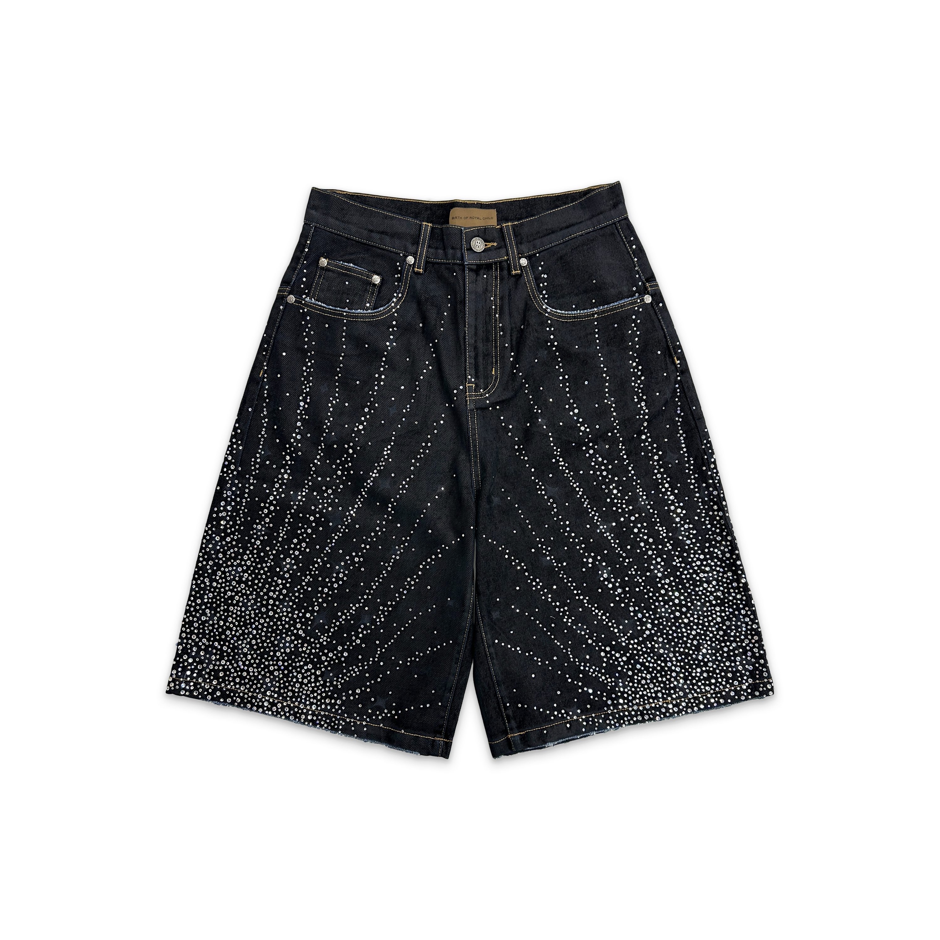 20K Diamond Starlight Denim Shorts "Black"