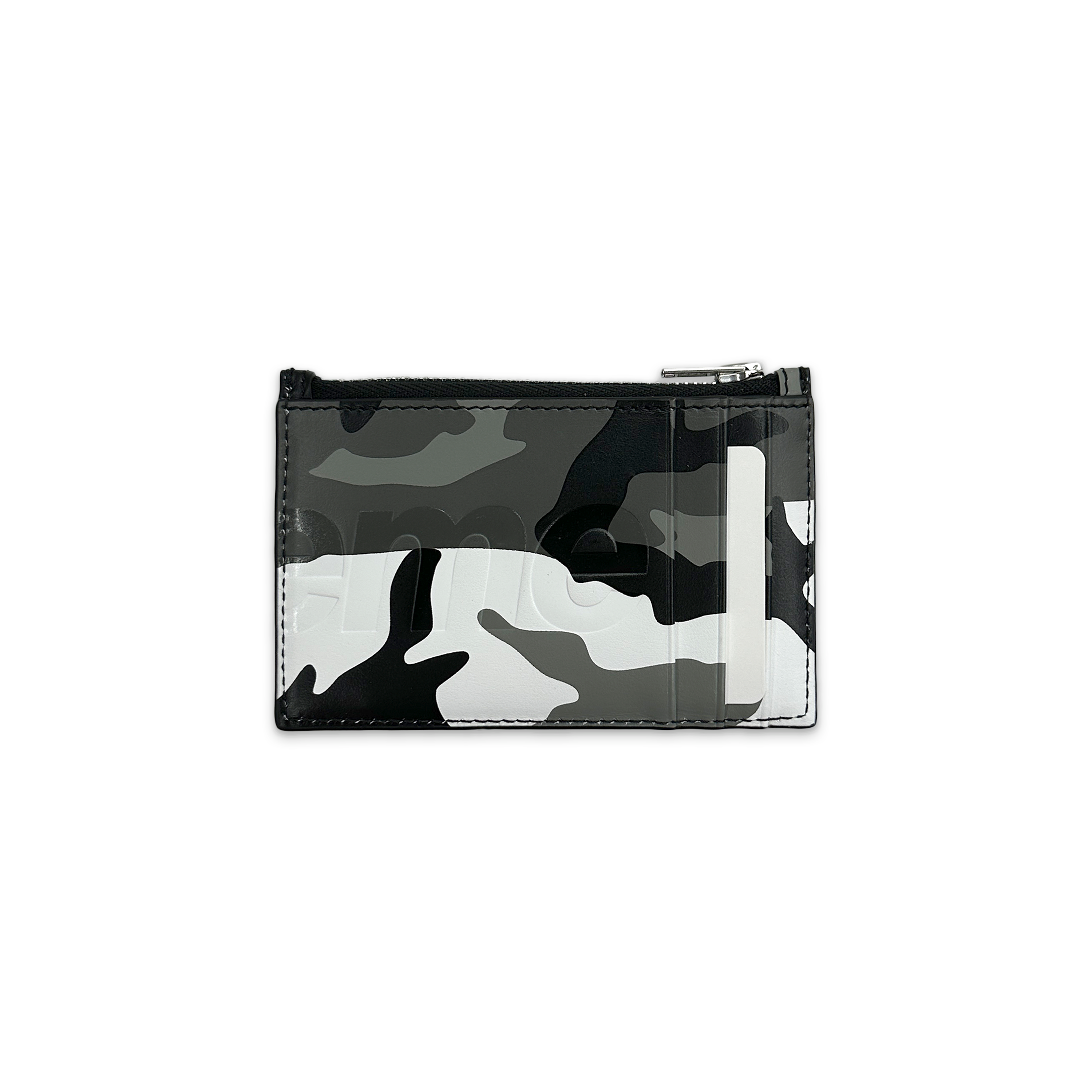 Supreme, Leather Zip Card Holder "Snow Camo"