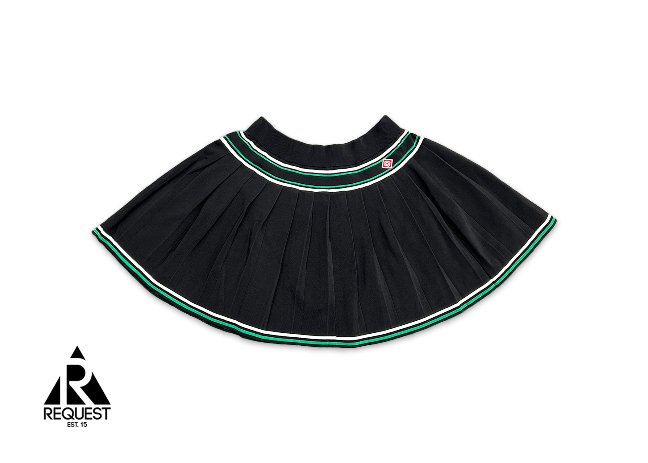 Casablanca, Knit Pleated Stripe Skirt "Black" (W)