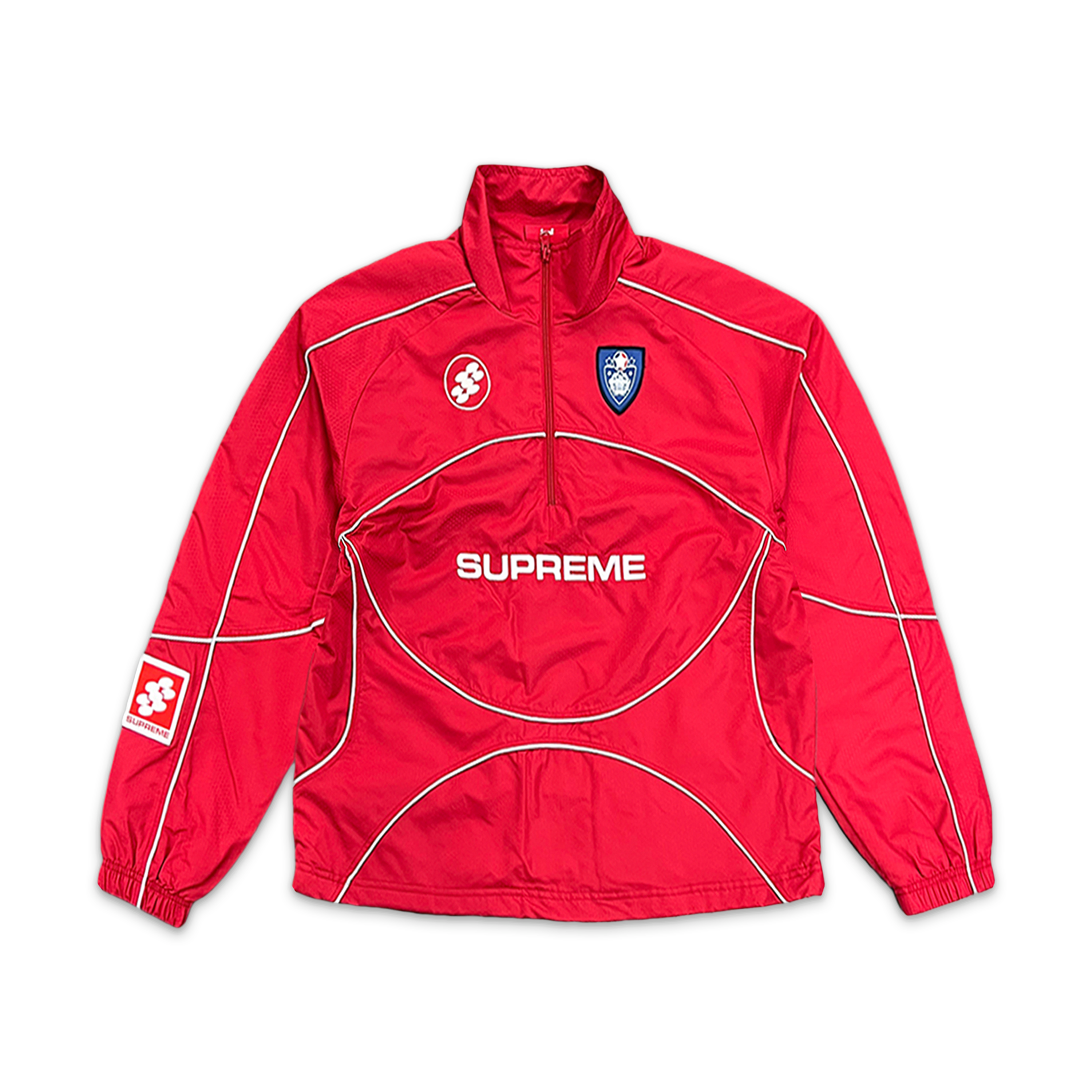 Supreme, Reflective Piping Pullover "Red"
