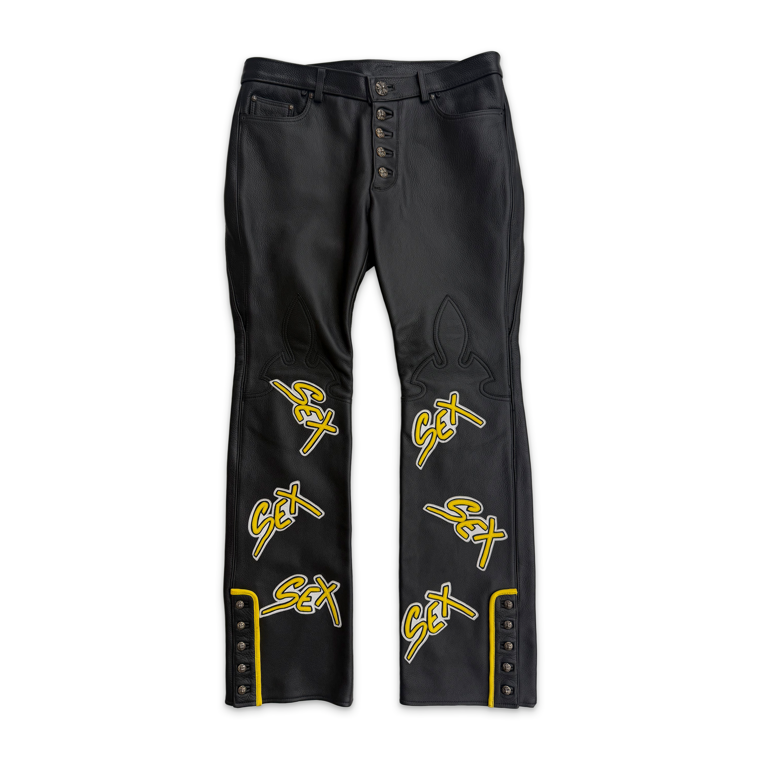 Chrome Hearts, 1/1 Le Fleur Leather Sex Records Pants "Black"