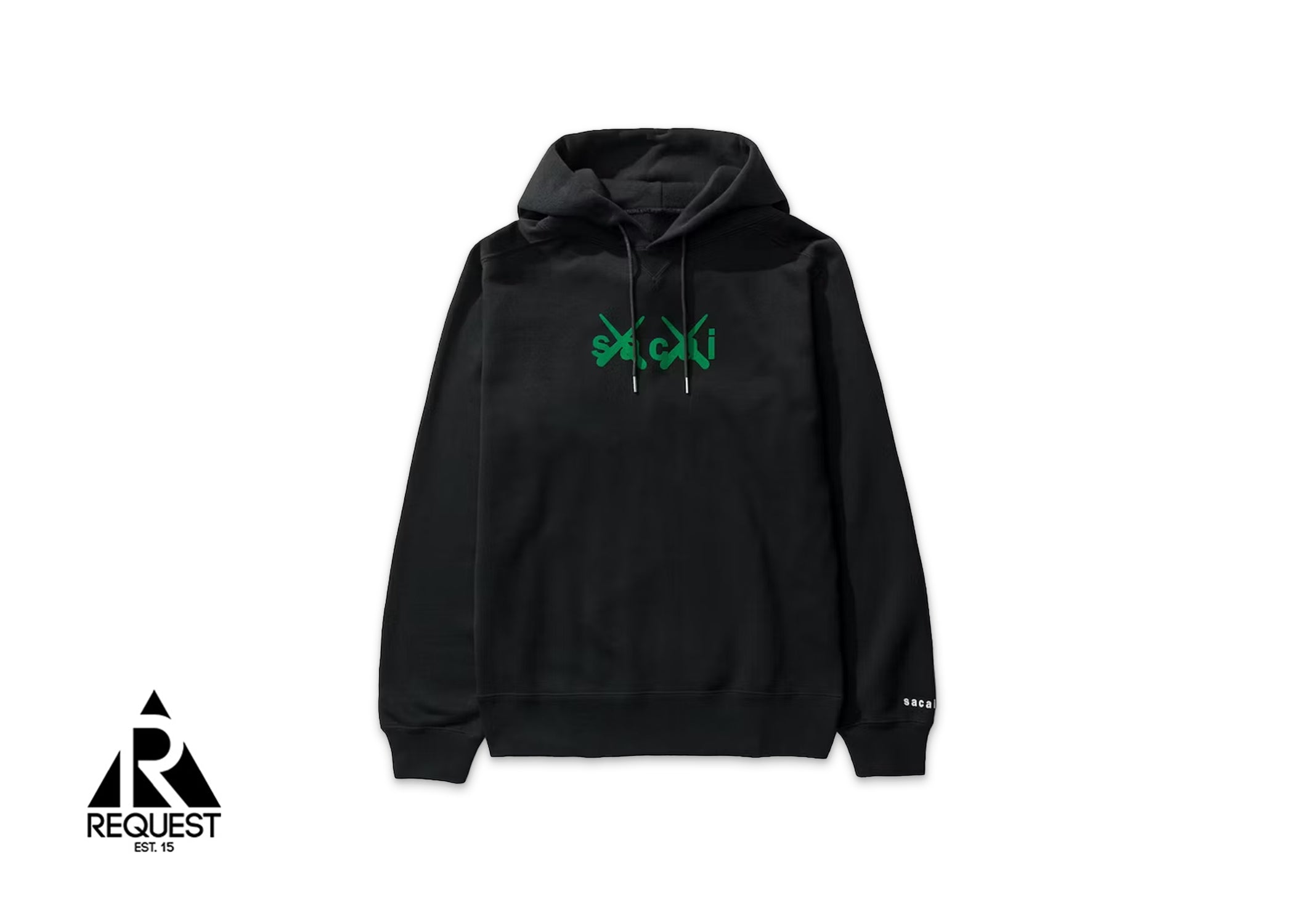 KAWS x Sacai Flock Print Hoodie "Black"