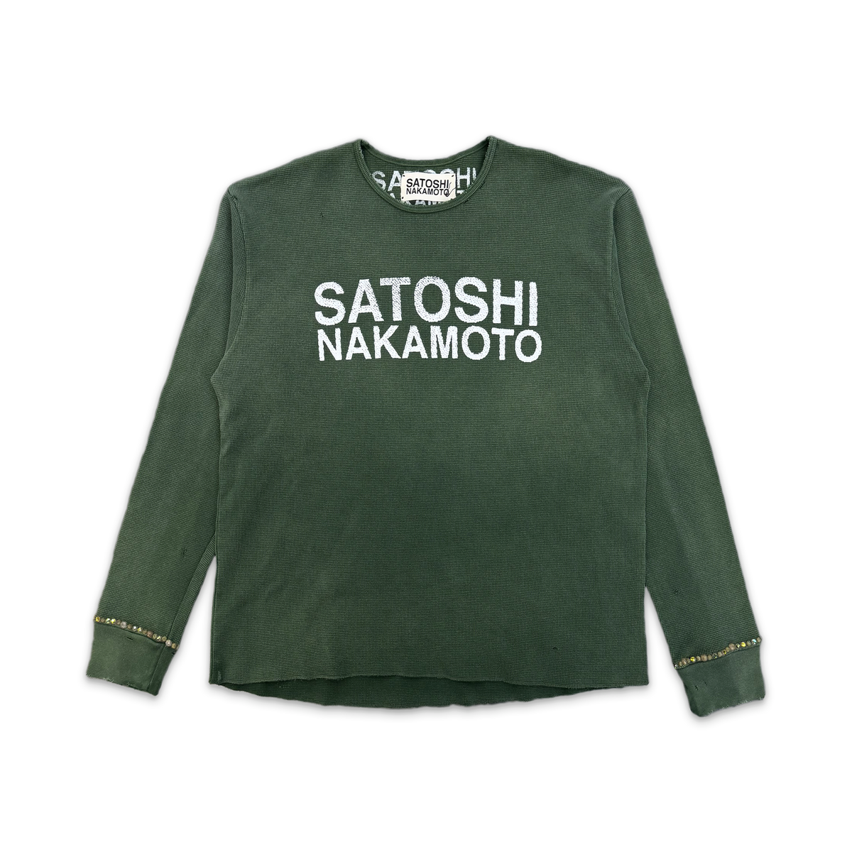 Logo Studded Thermal Shirt “Faded Green"