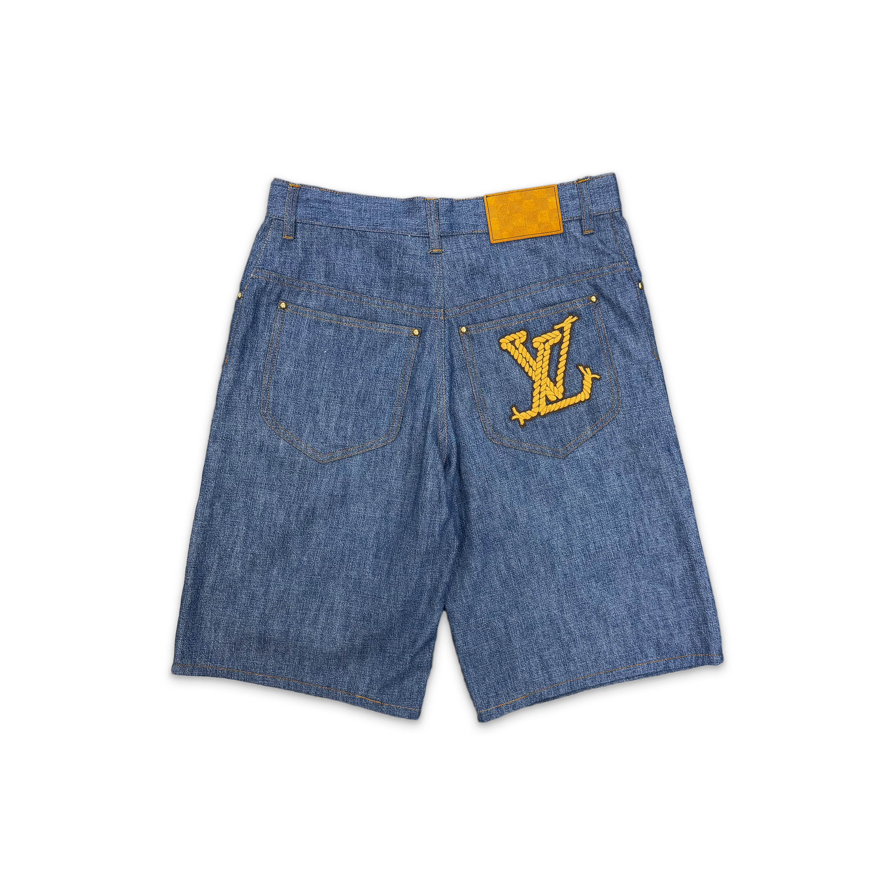 Louis Vuitton, Cotton Chambray Rope Logo Shorts "Indigo"