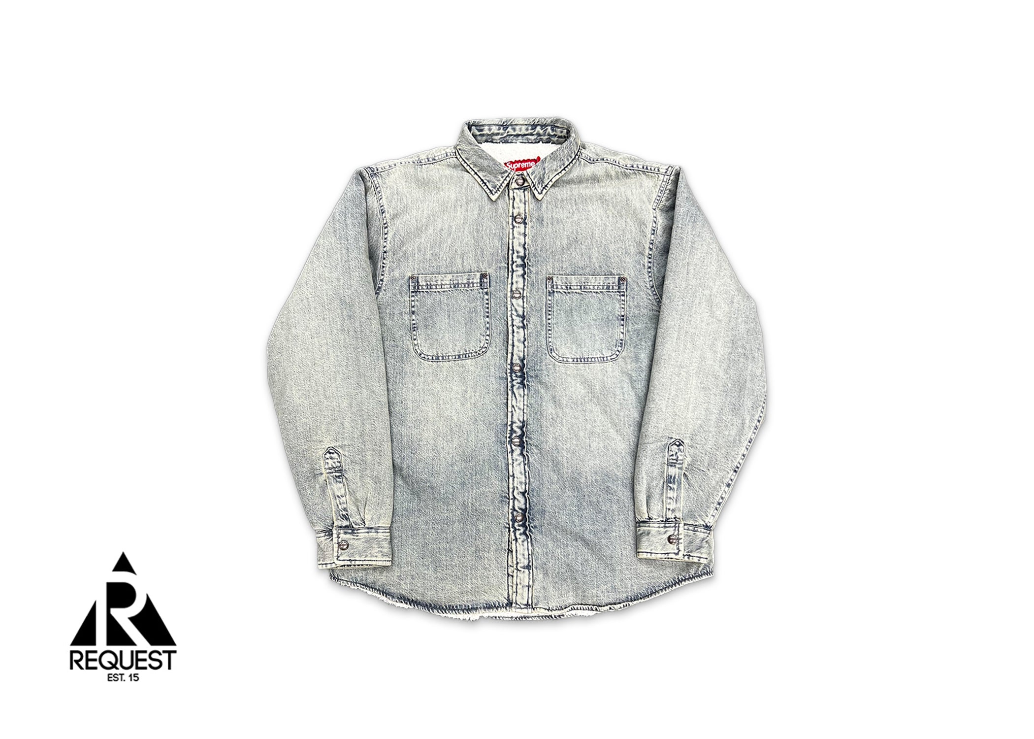 Supreme, Faux Shearling Lined Work Shirt "Washed Indigo Denim"