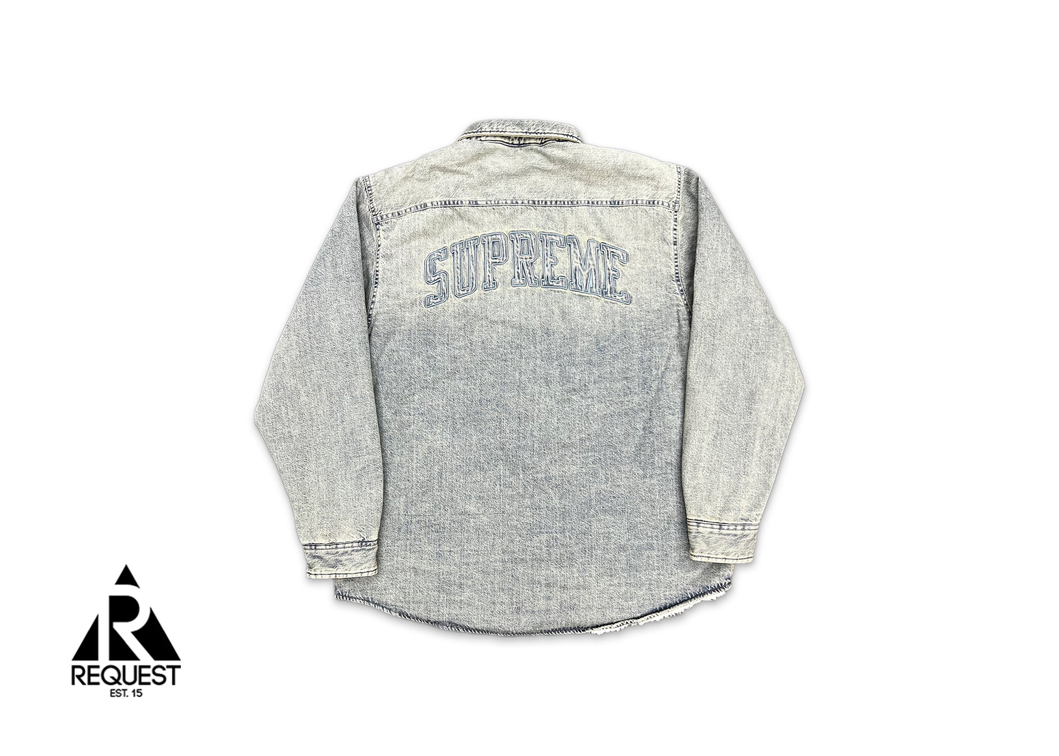 Supreme, Faux Shearling Lined Work Shirt "Washed Indigo Denim"