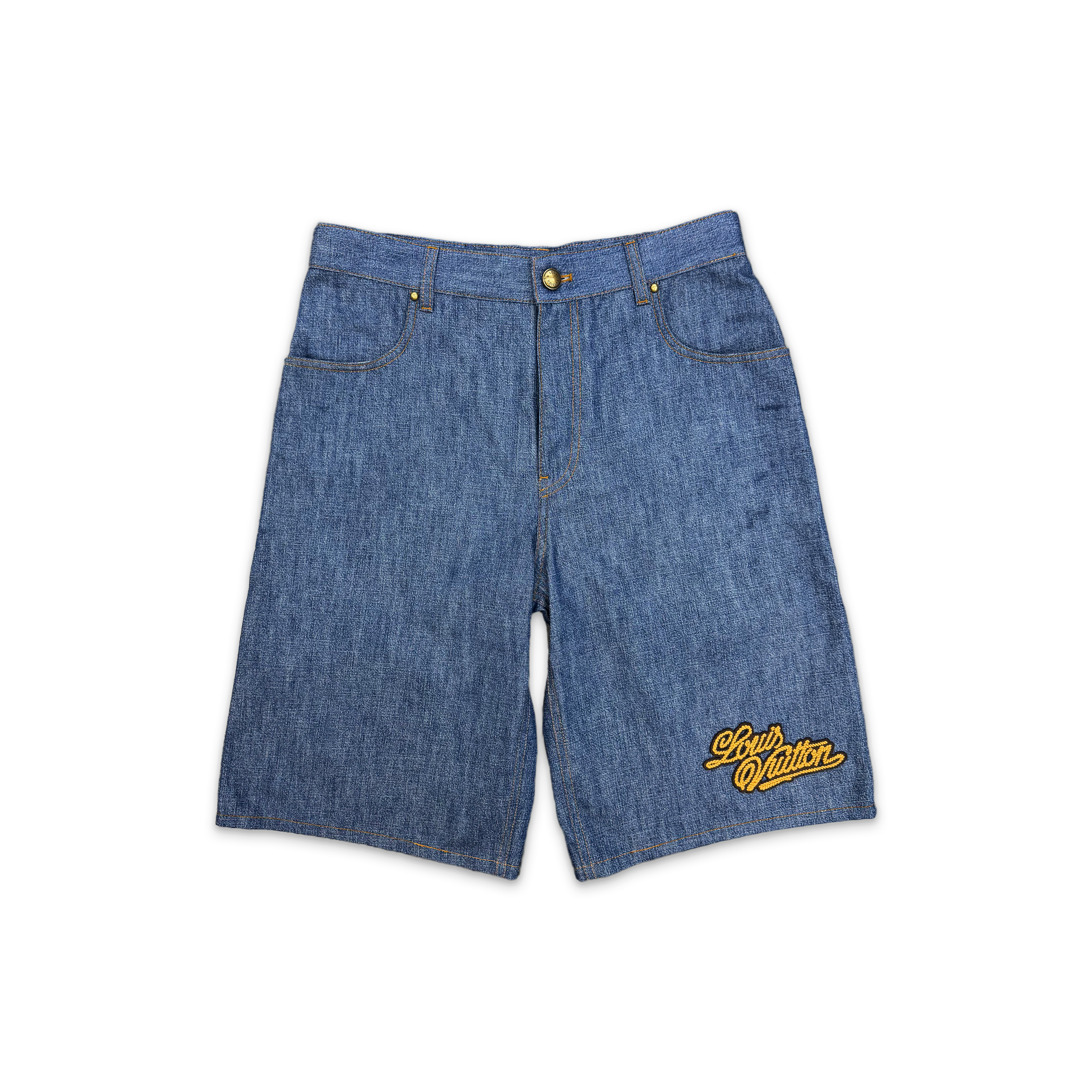 Louis Vuitton, Cotton Chambray Rope Logo Shorts "Indigo"