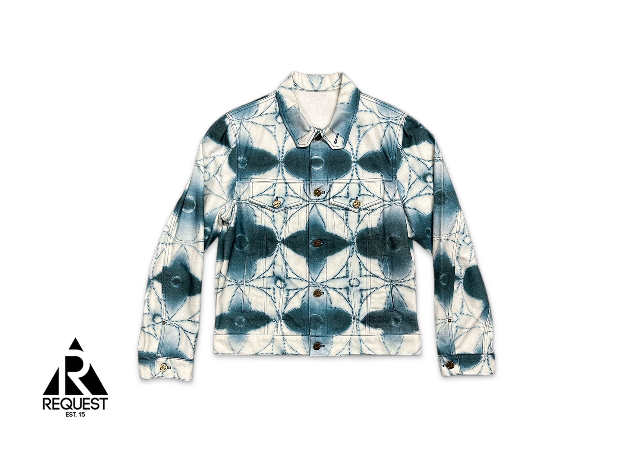 Louis Vuitton, Monogram Shibori Printed Denim Jacket "White/Blue"