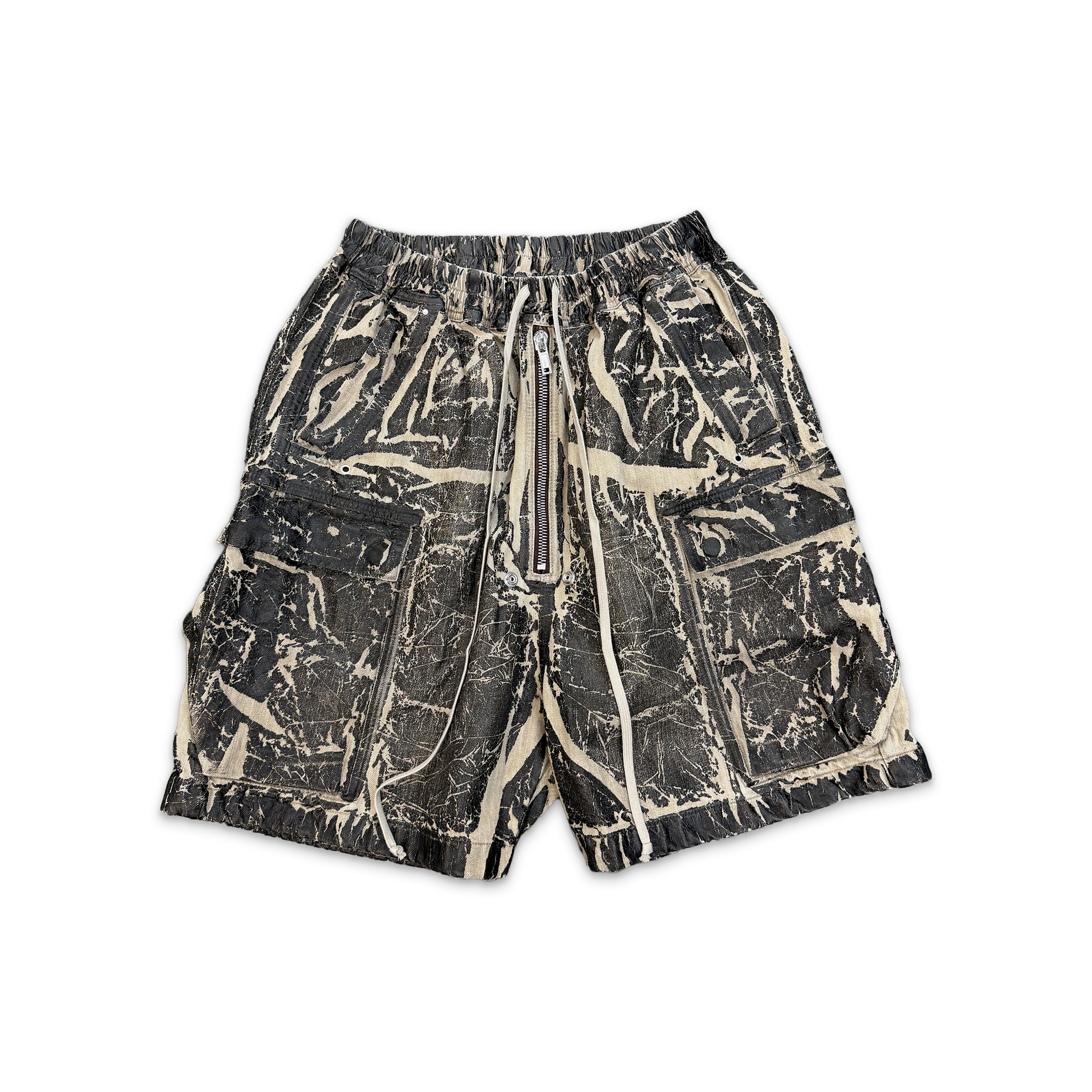 Rick Owens DRKSHDW, Cargobela Shorts "Black Washed Foil"