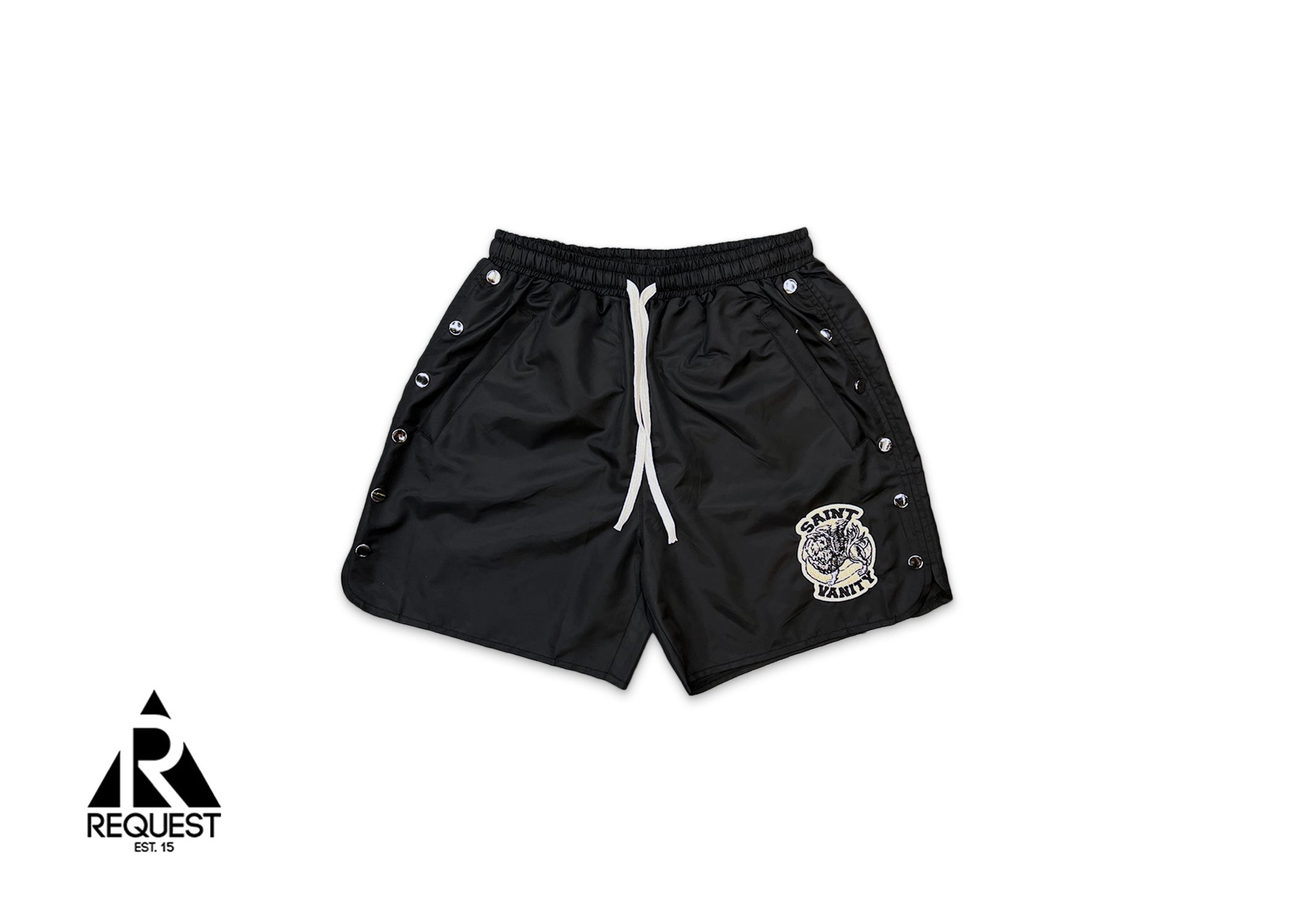 Saint Vanity, Logo Nylon Shorts "Black"