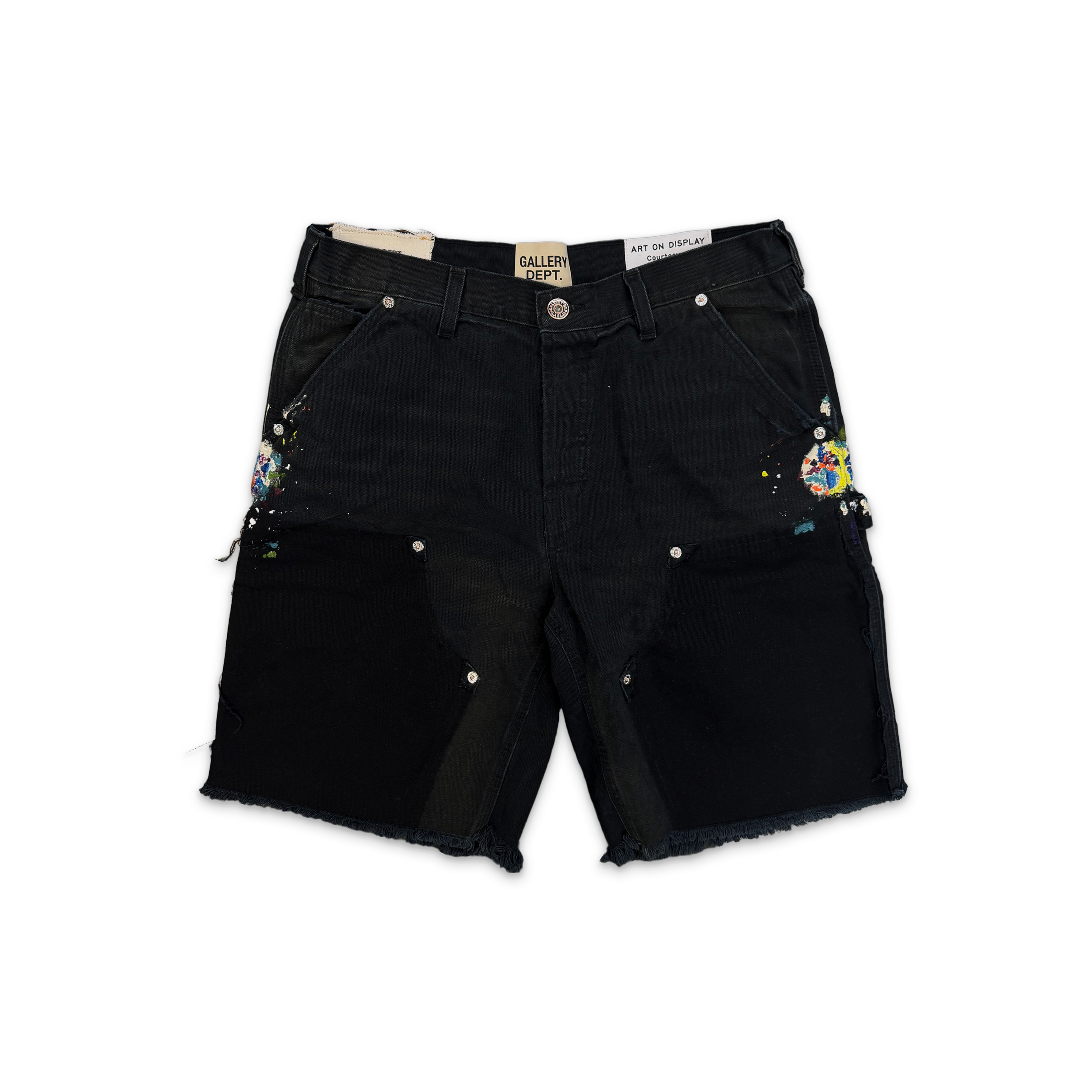 Gallery Dept., Paint Carpenter Cut Off Shorts “Black"