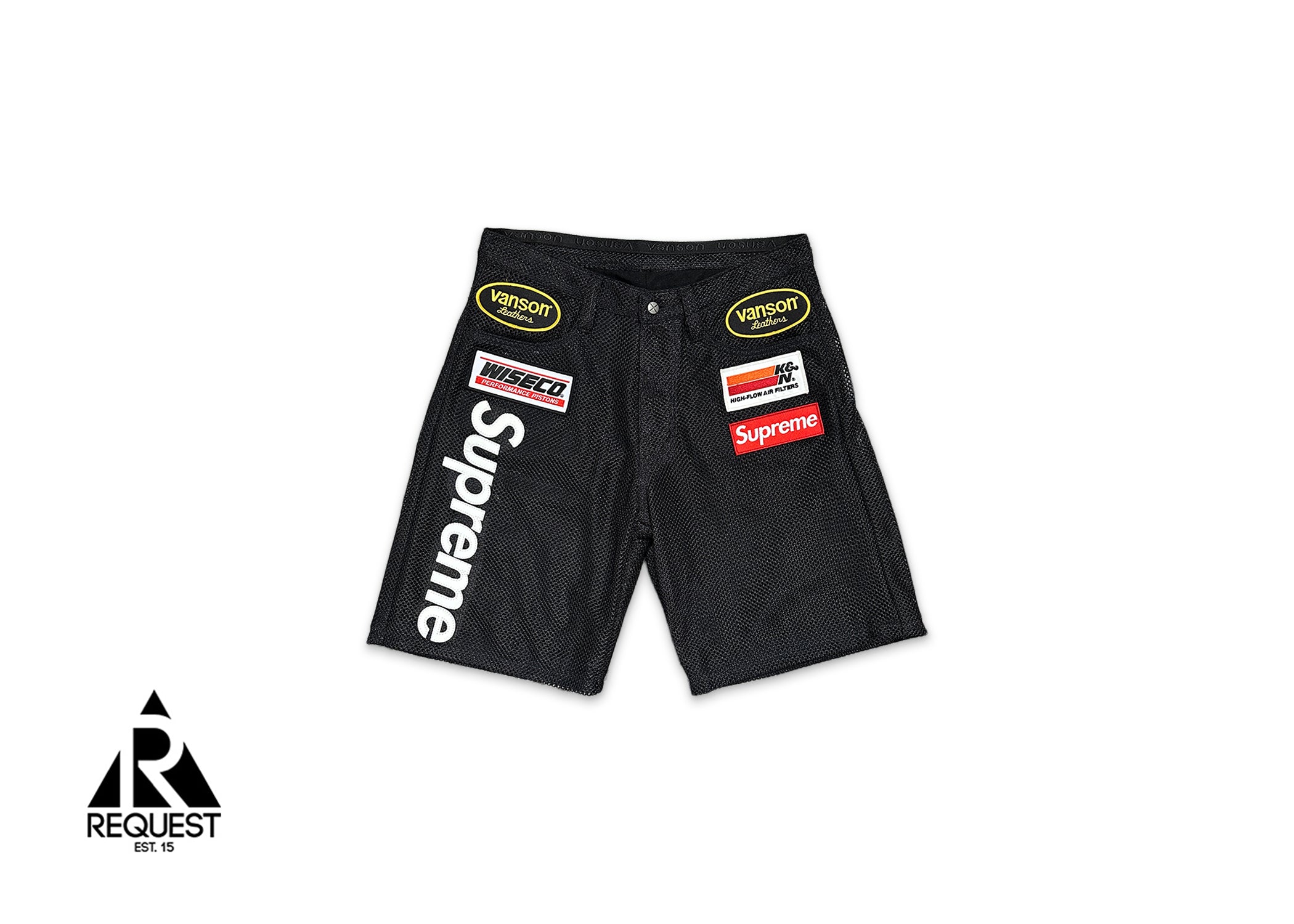 Supreme, Vanson Leathers Cordura Mesh Shorts "Black"