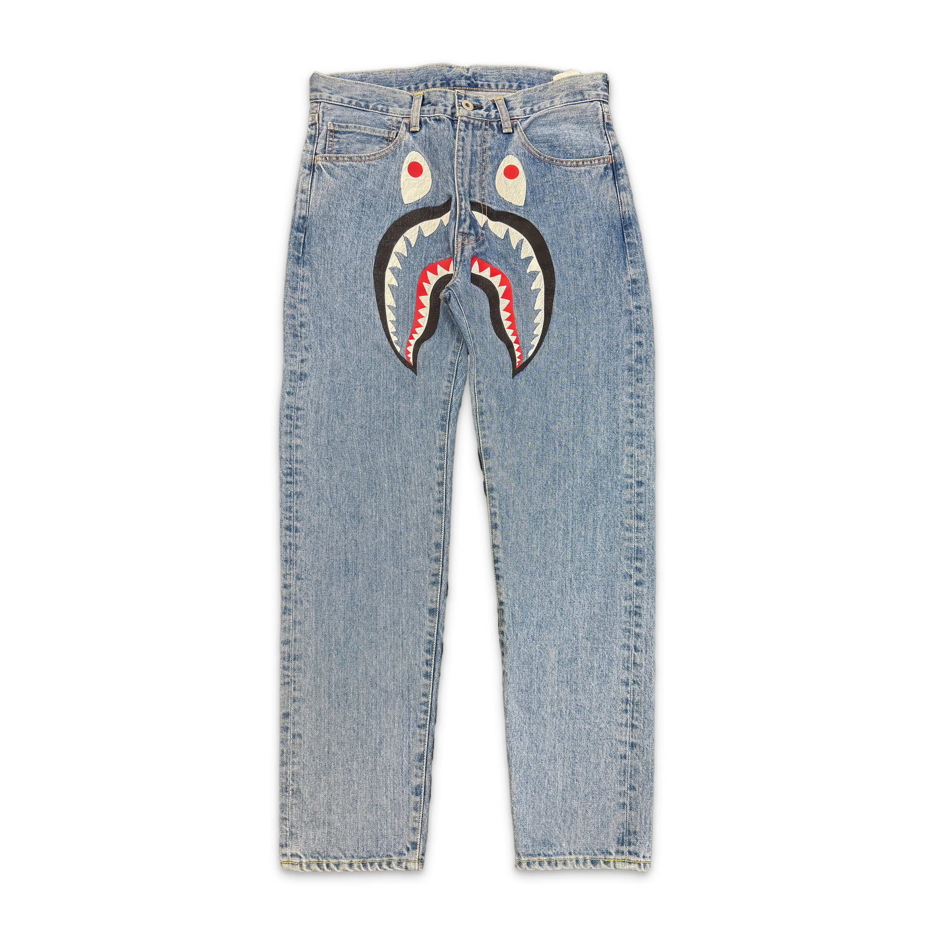 A Bathing Ape (BAPE), Shark Washed Wide Fit Denim "Indigo"