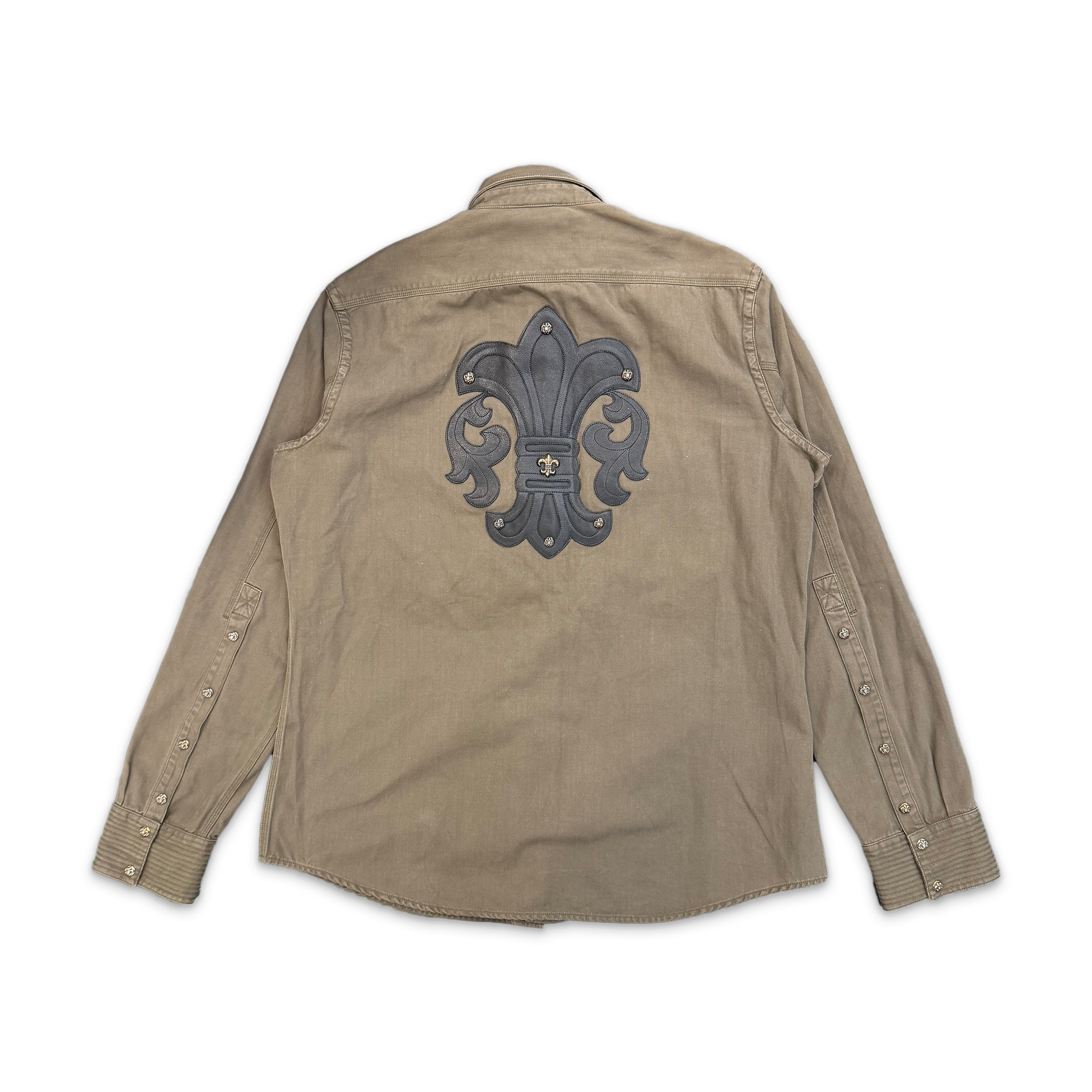 Fleur Patch Military Shirt Jacket "Army Green"