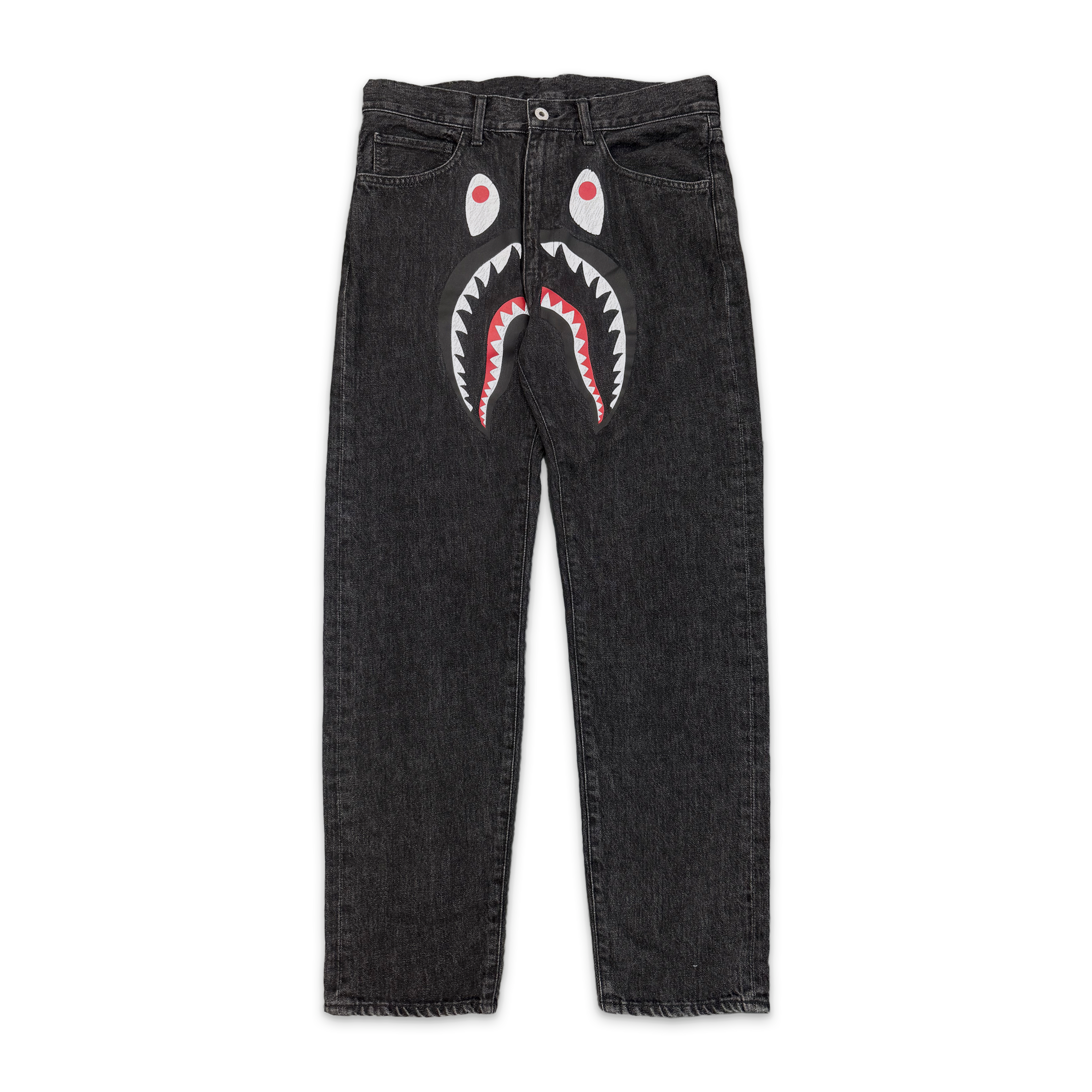 A Bathing Ape (BAPE), Shark Washed Wide Fit Denim "Black"