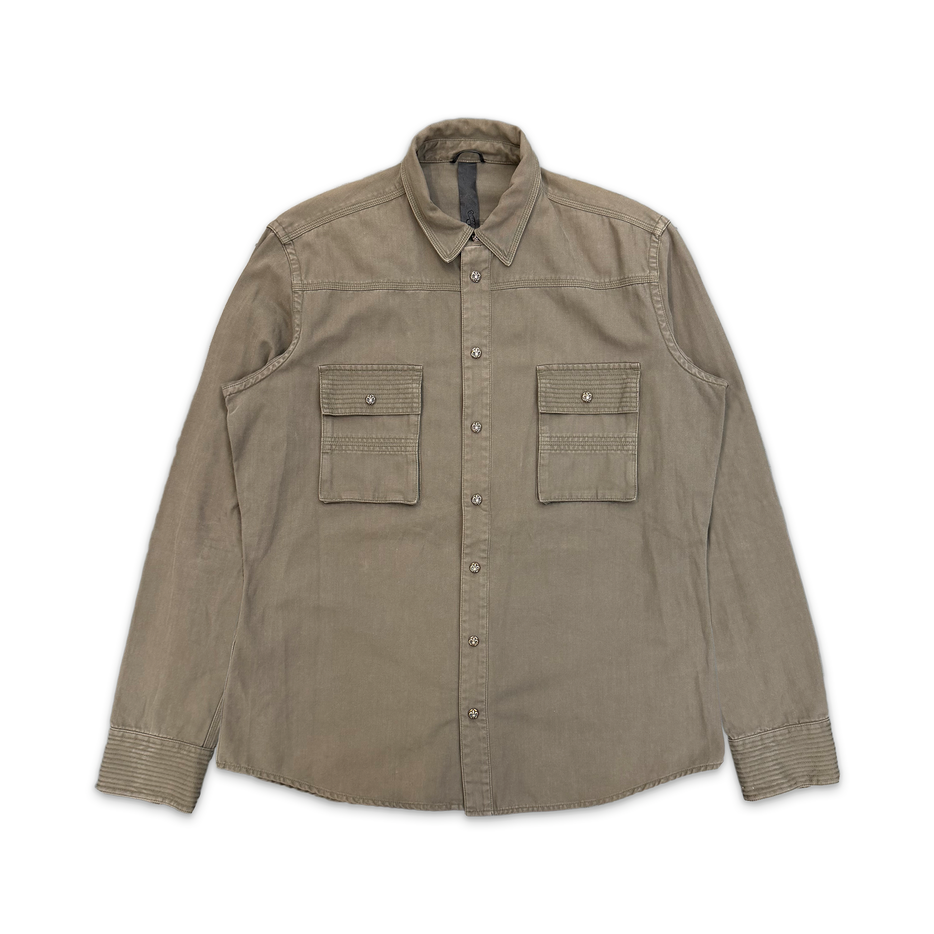 Fleur Patch Military Shirt Jacket "Army Green"