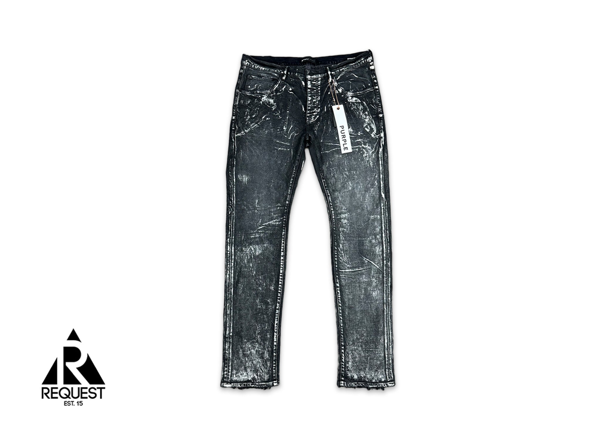 Request, Purple Brand "Black X-Ray With Silver Foil Jean"