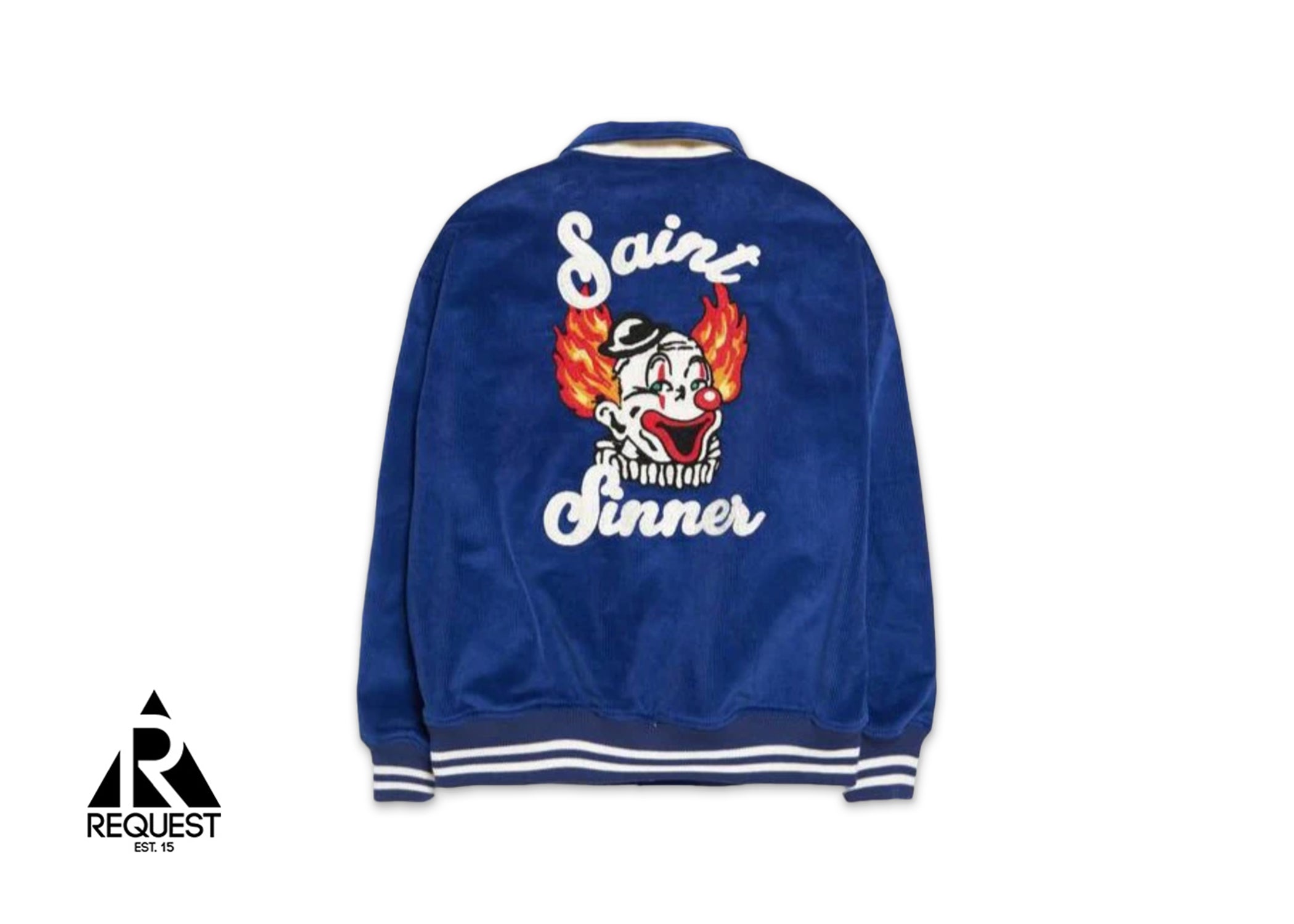 Saint Michael Sinner’s Circus Embroidered Corduroy Jacket “Blue”