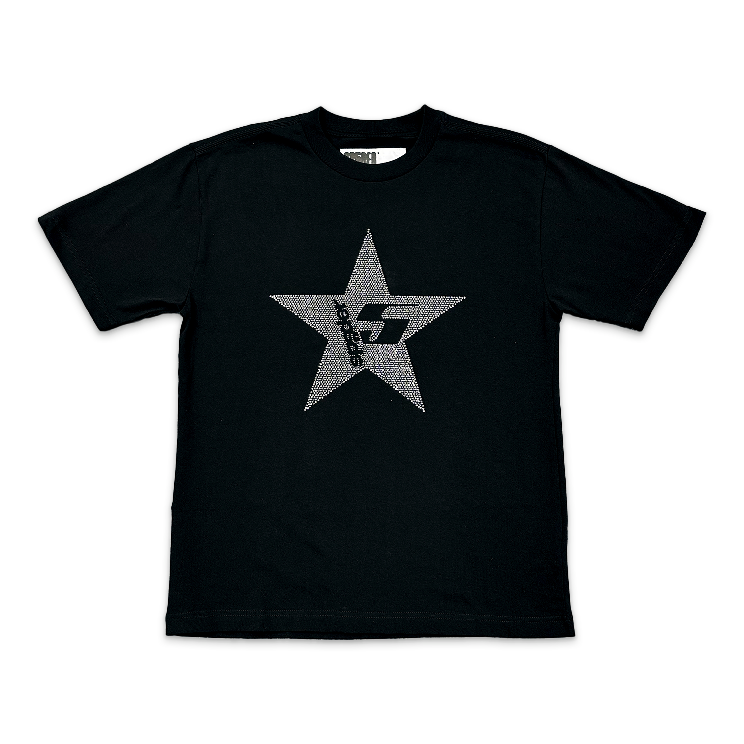 Sp5der, Star Rhinestone Tee "Black"