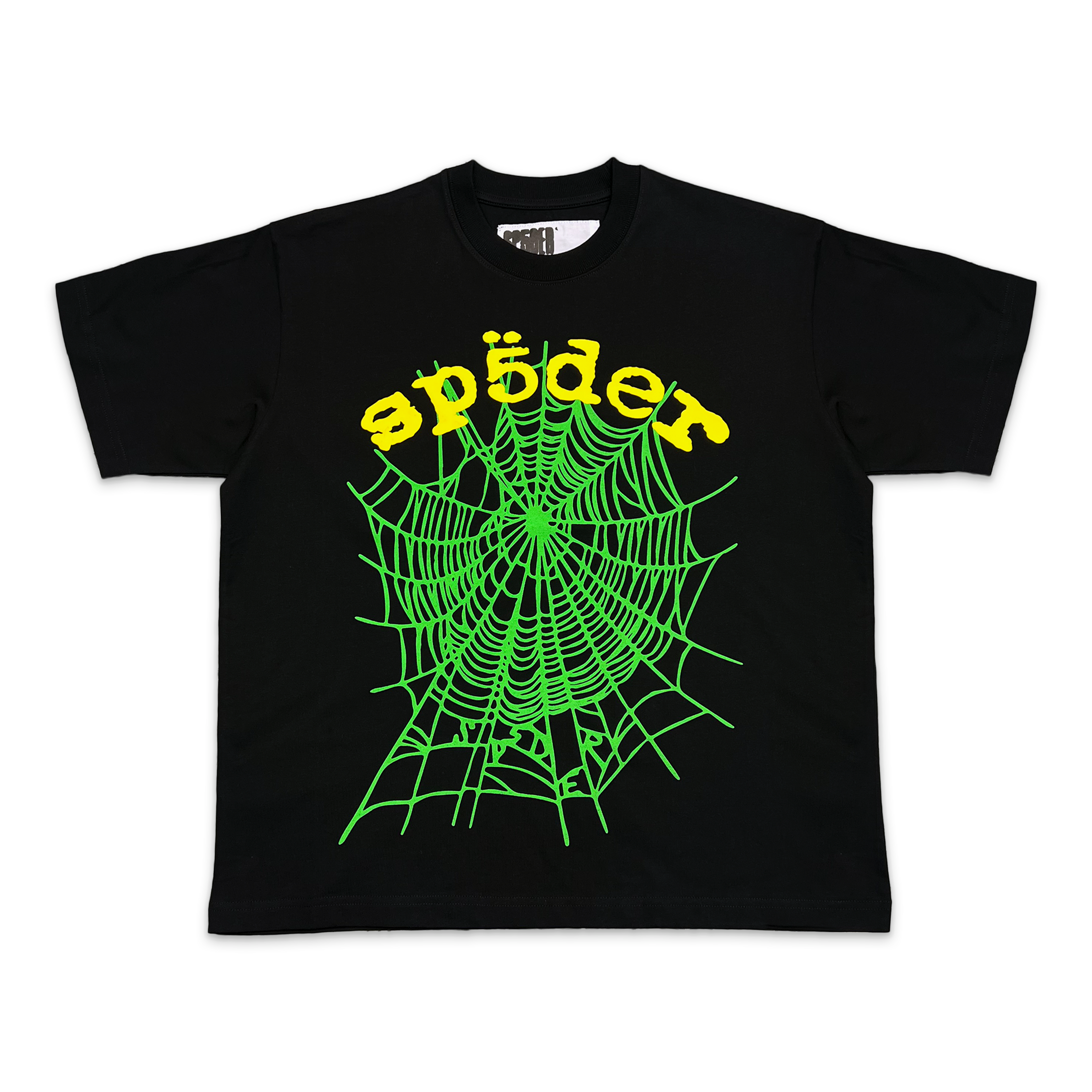 Sp5der, OG Web V2 Tee "Black/Yellow/Green"