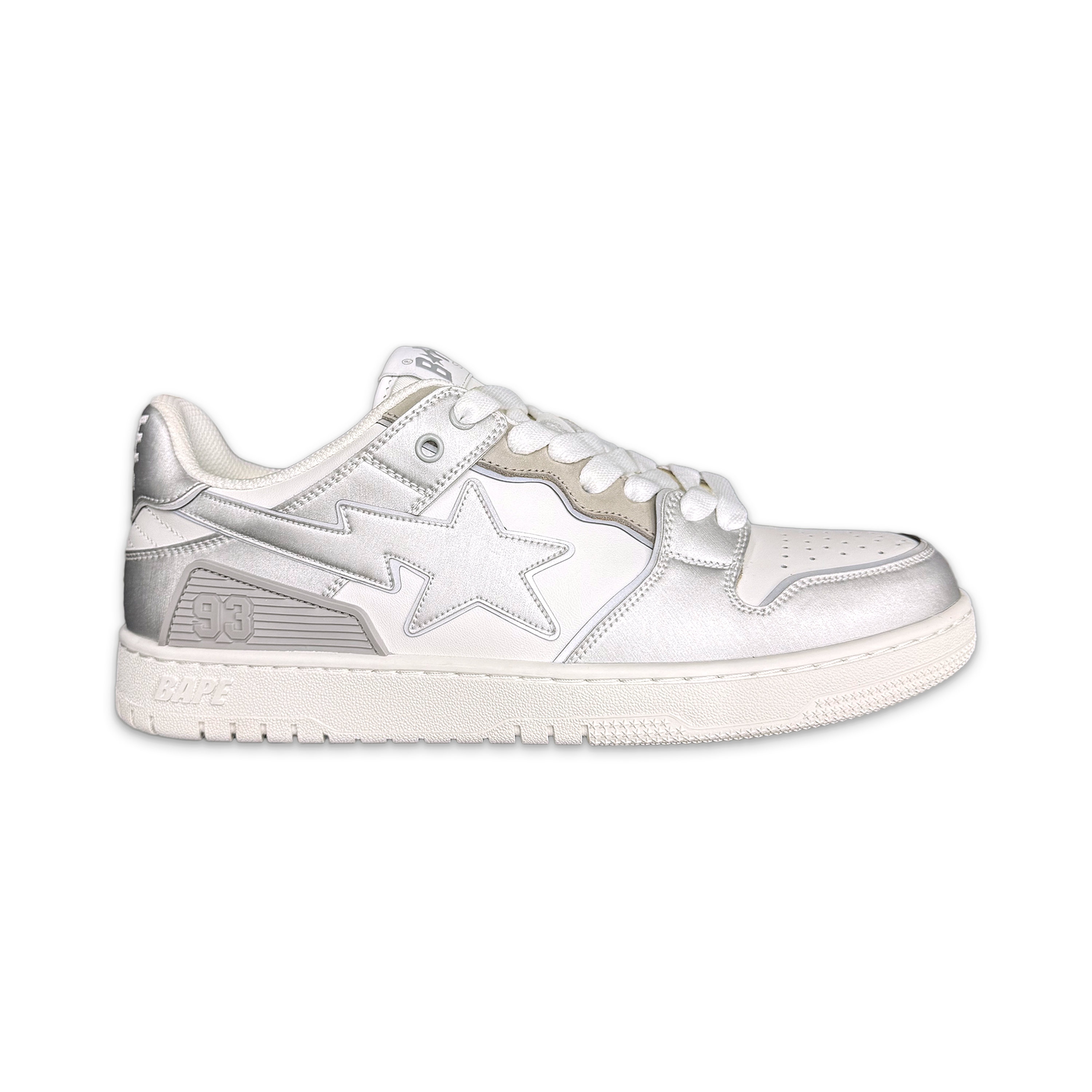 A Bathing Ape (BAPE), Sk8 Sta #4 White Silver