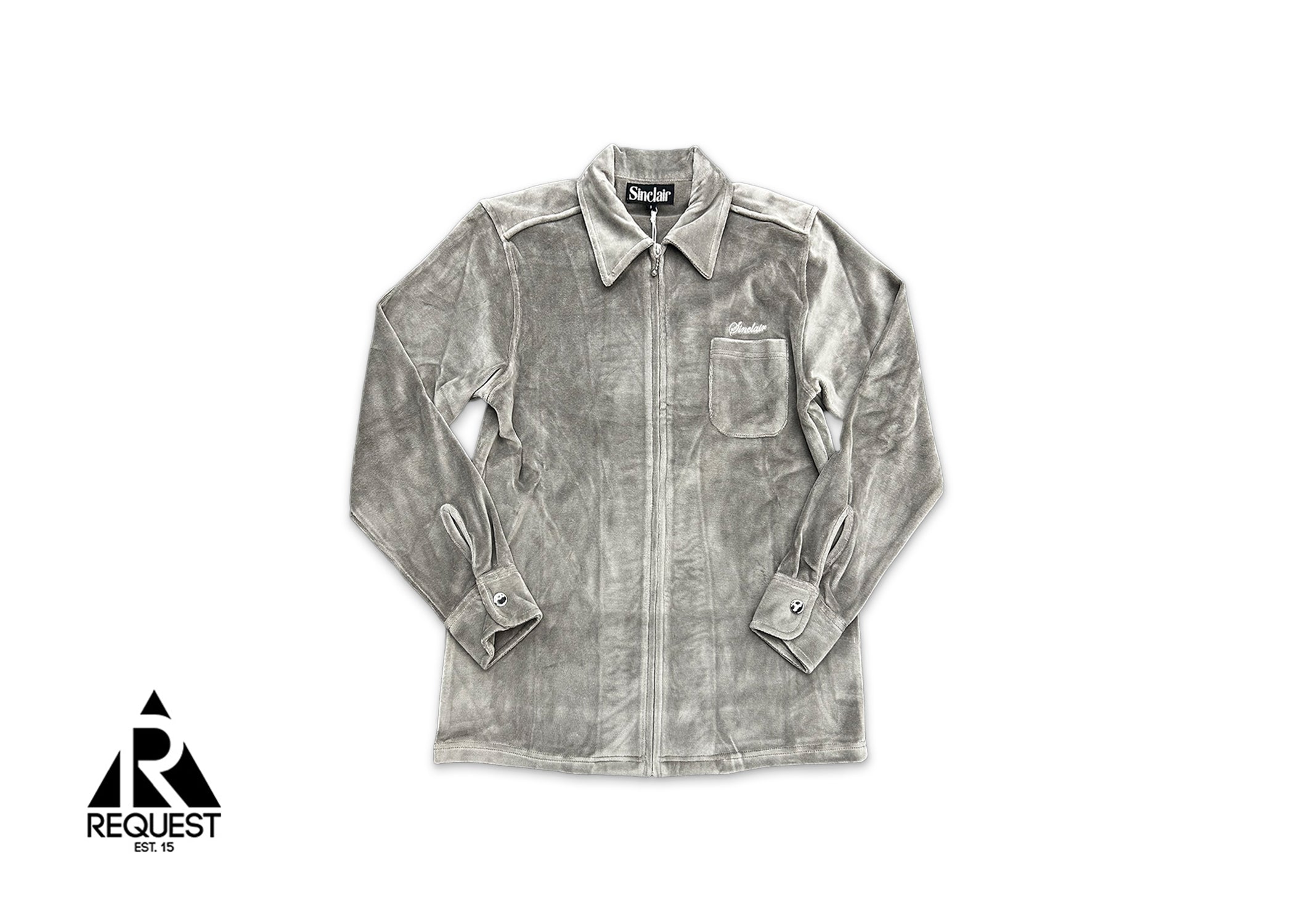 Sinclair Velour Zip Shirt "Slate"