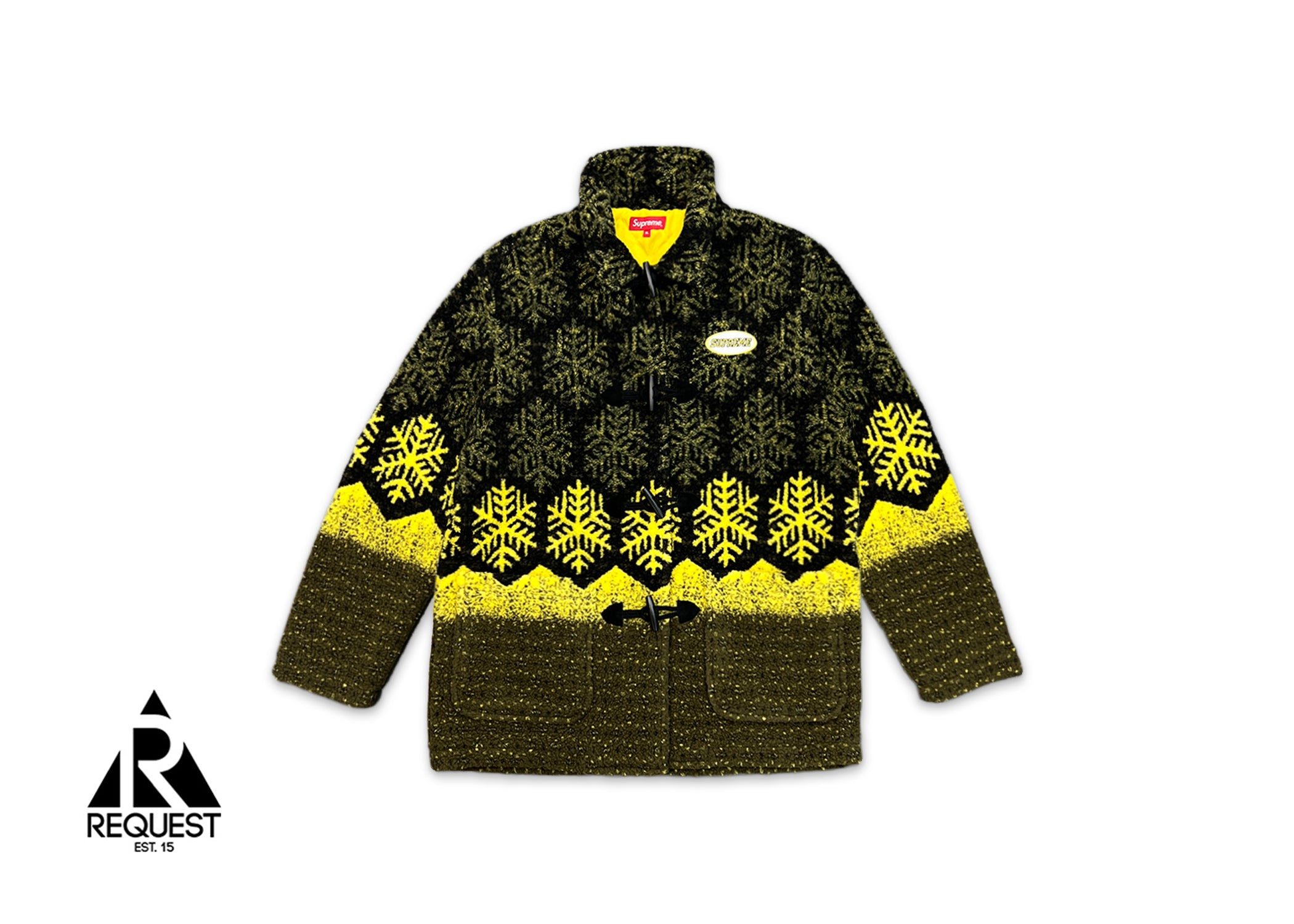 Supreme, Snowflake Toggle Fleece Jacket "Yellow"