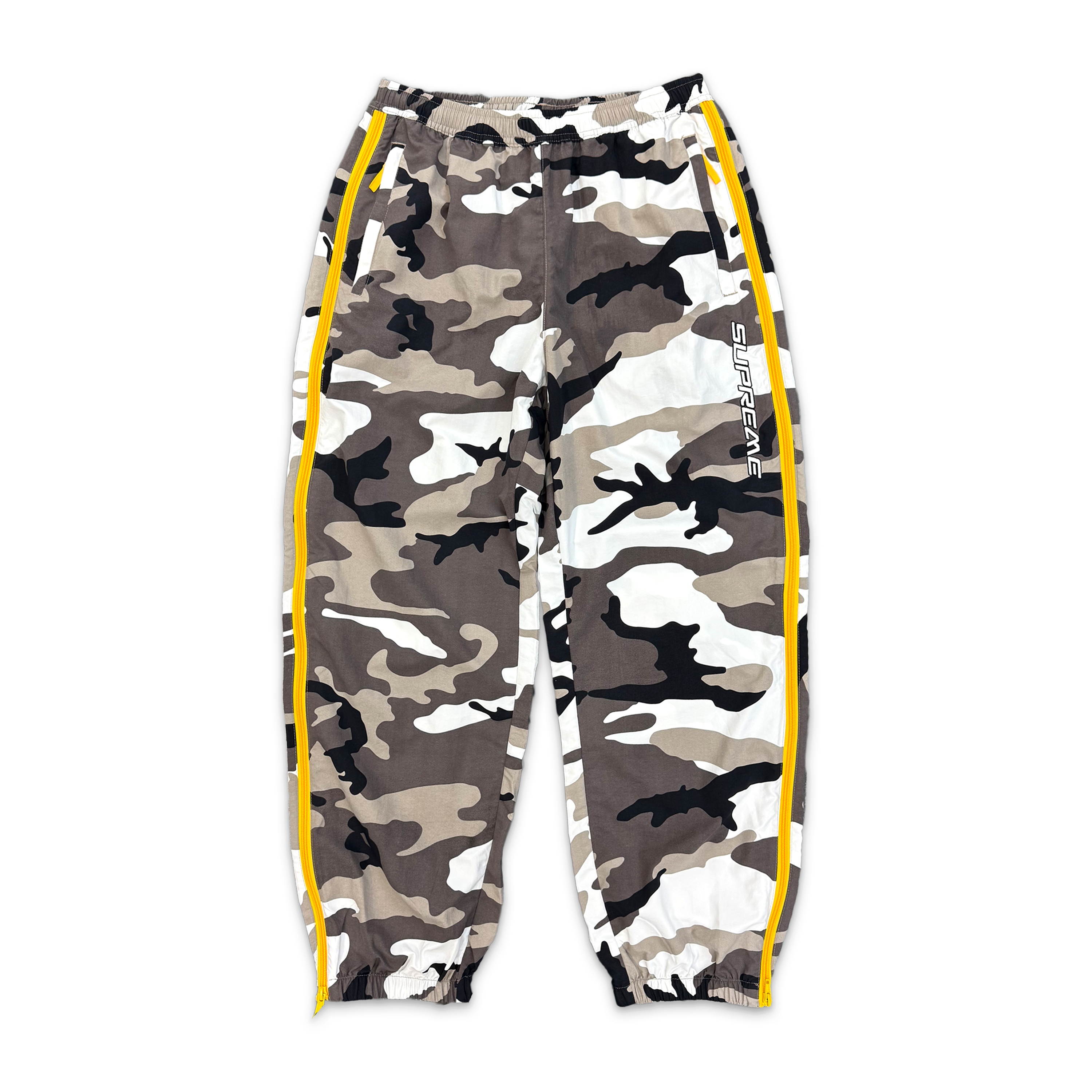 Supreme, Contrast Zip Warm Up Pants (SS25) "Snow Camo"