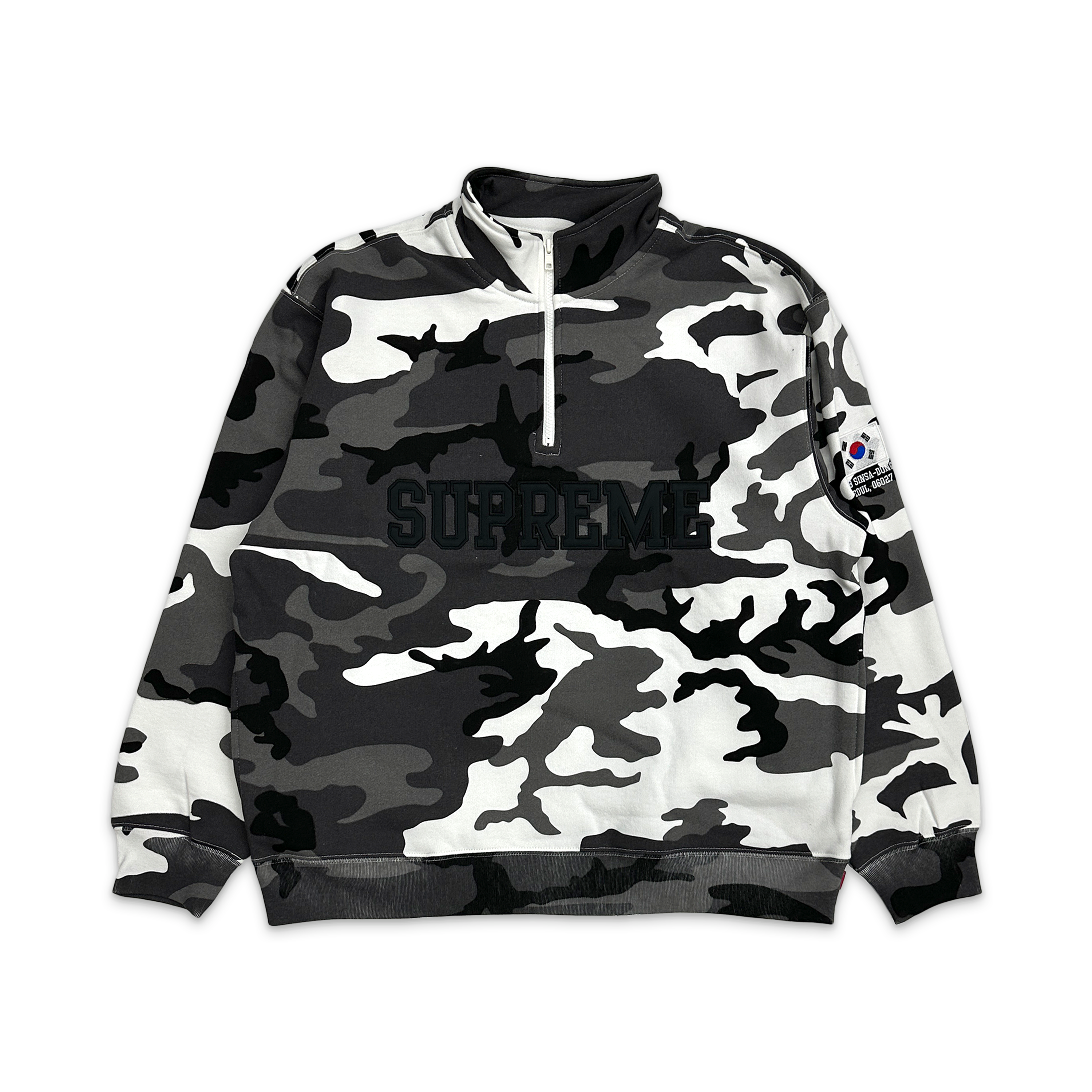 Supreme, Shop Flag Half Zip Pullover SS26 "Snow Camo/Seoul"