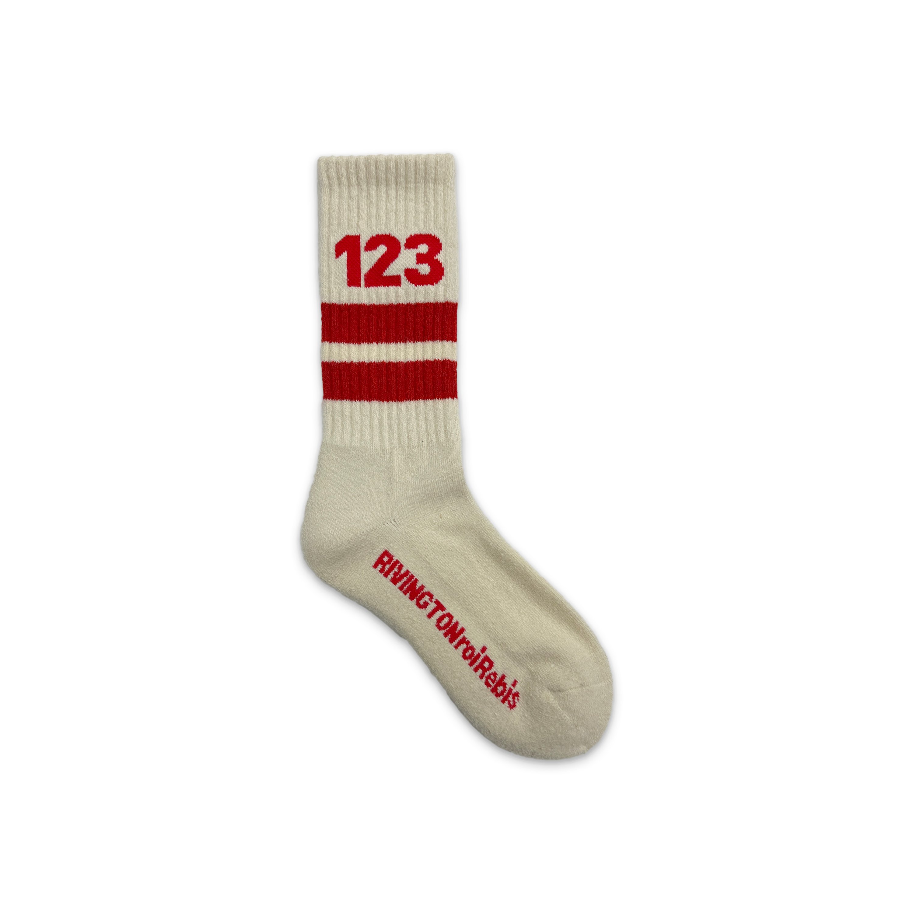 123 Socks "Vintage White & Red"