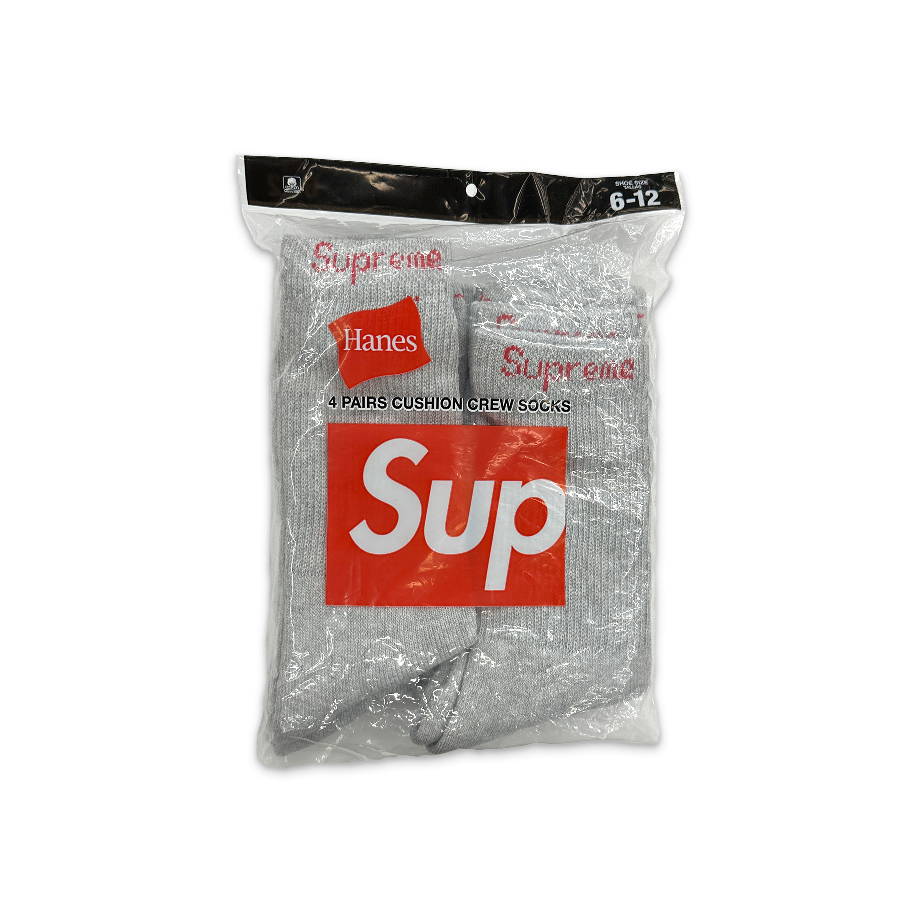 Hanes Crew Socks (4 Pack) "Grey"