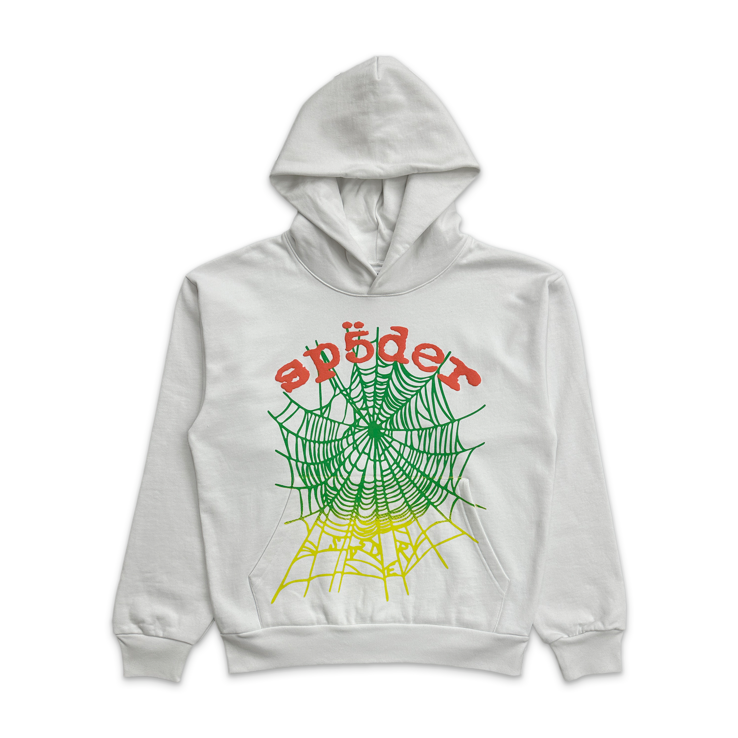 Sp5der, OG Web V2 Gradient Hoodie “White"
