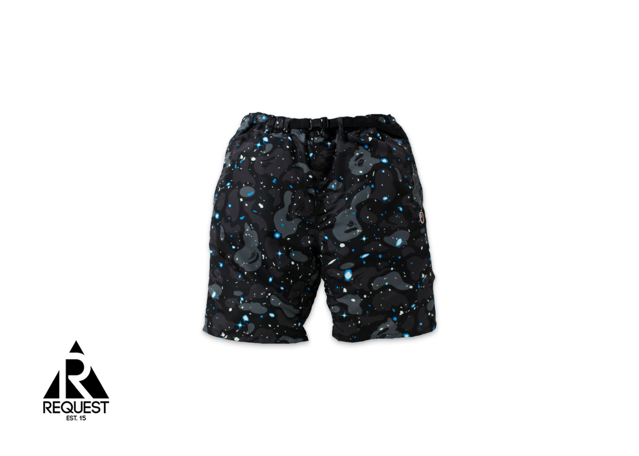 A Bathing Ape BAPE Space Camo Track Shorts "Black"