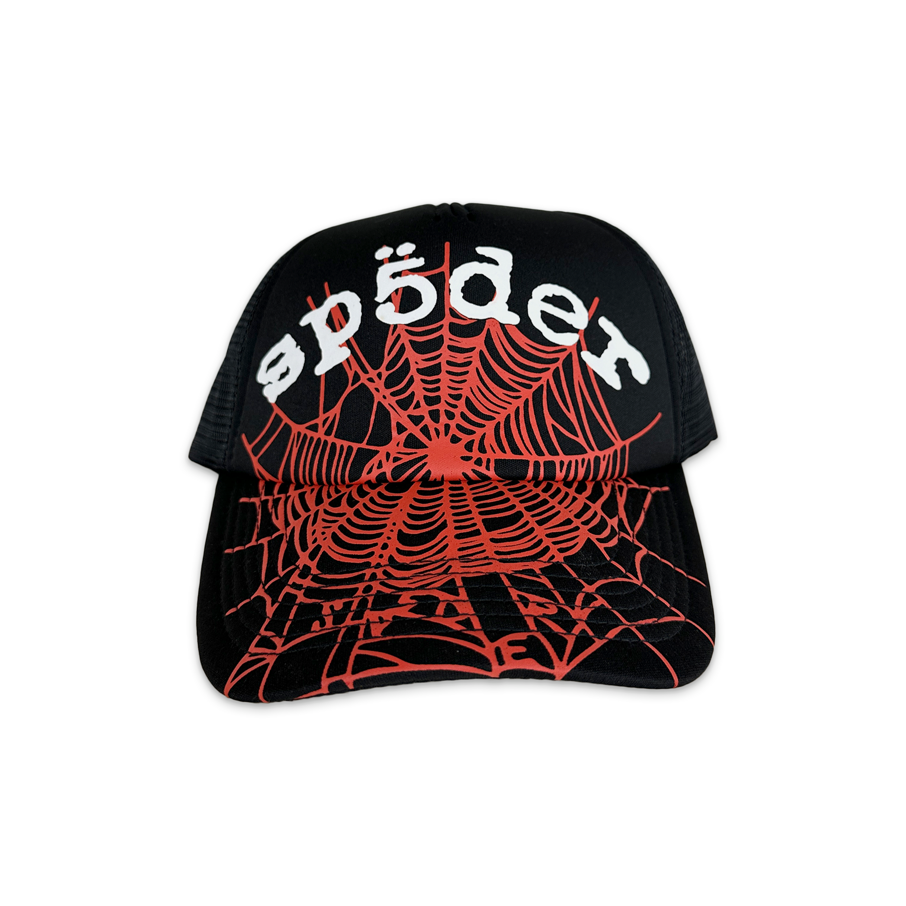 Sp5der, OG Web V2 Trucker Hat "Black/Red"