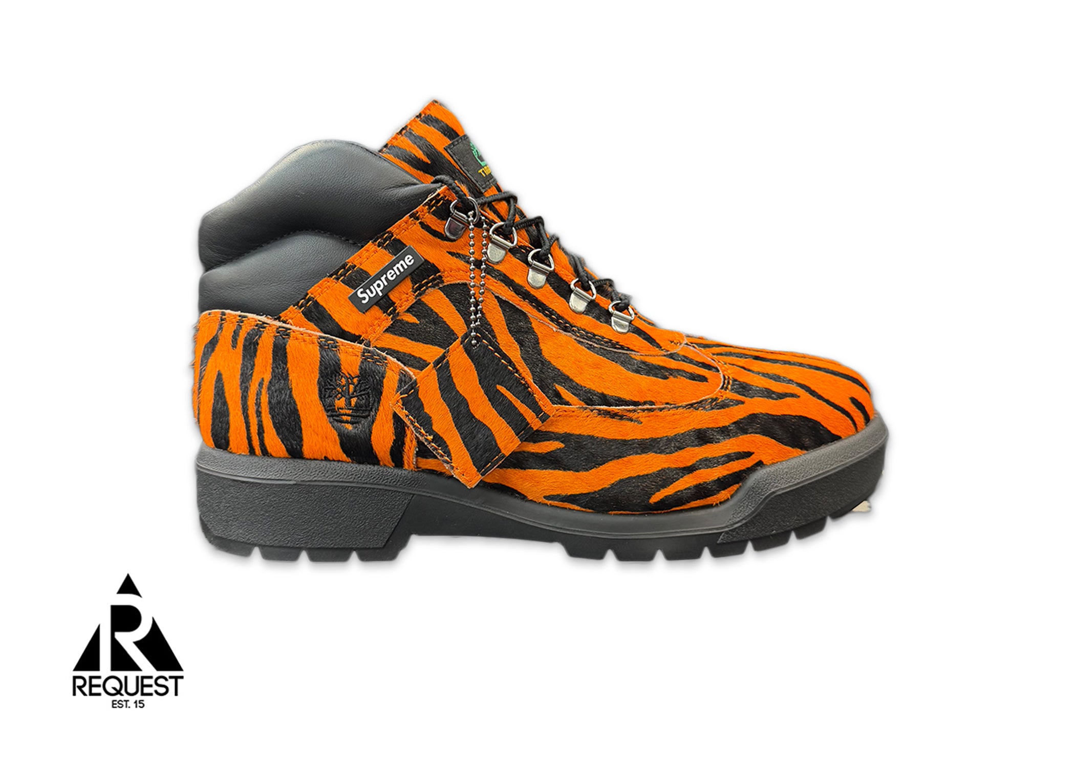 Supreme, x Timberland Field Boot Mid Lace Up "Tiger Print"