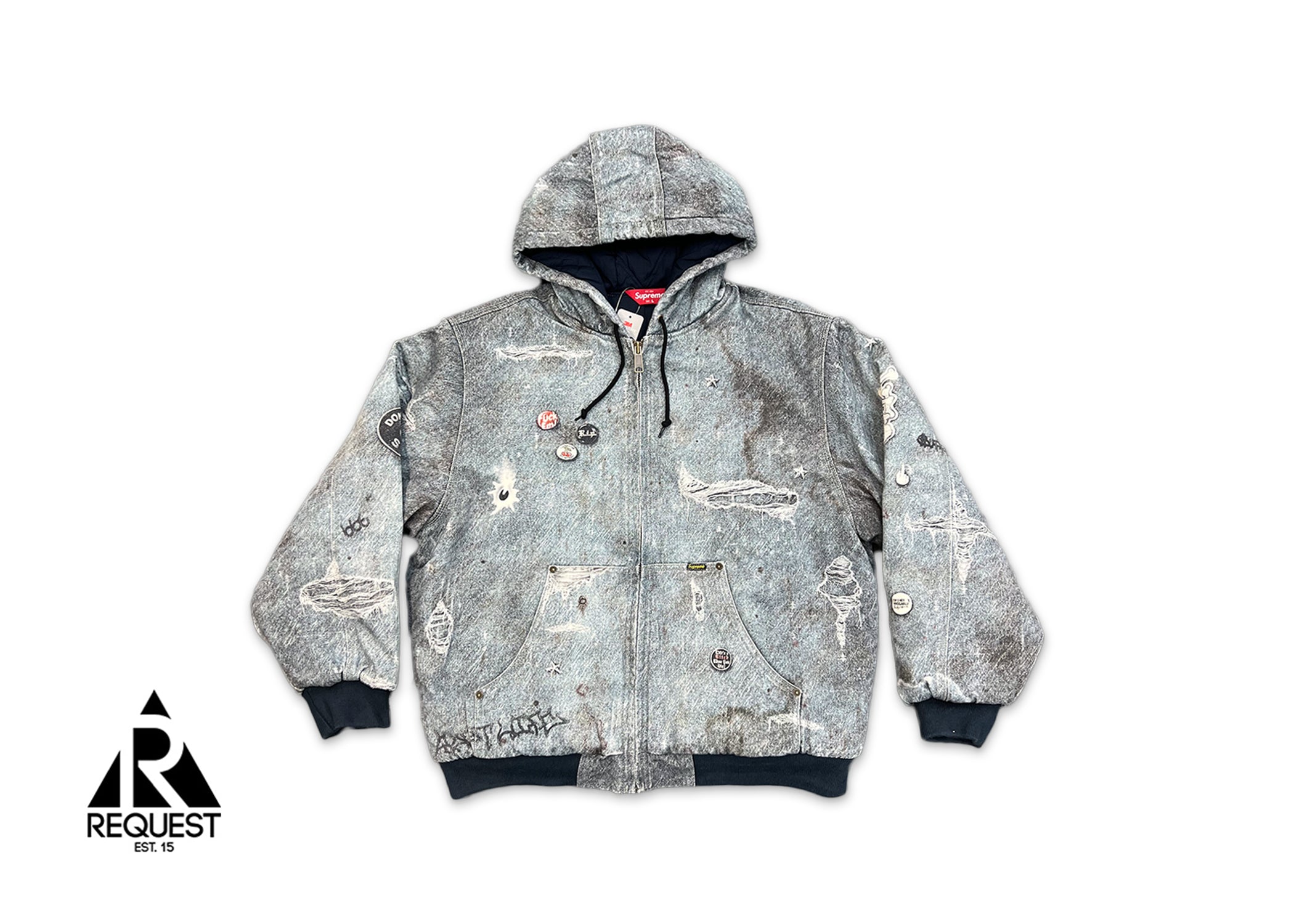 Supreme, HJR Trompe L'oeil Hooded Work Jacket "Blue"