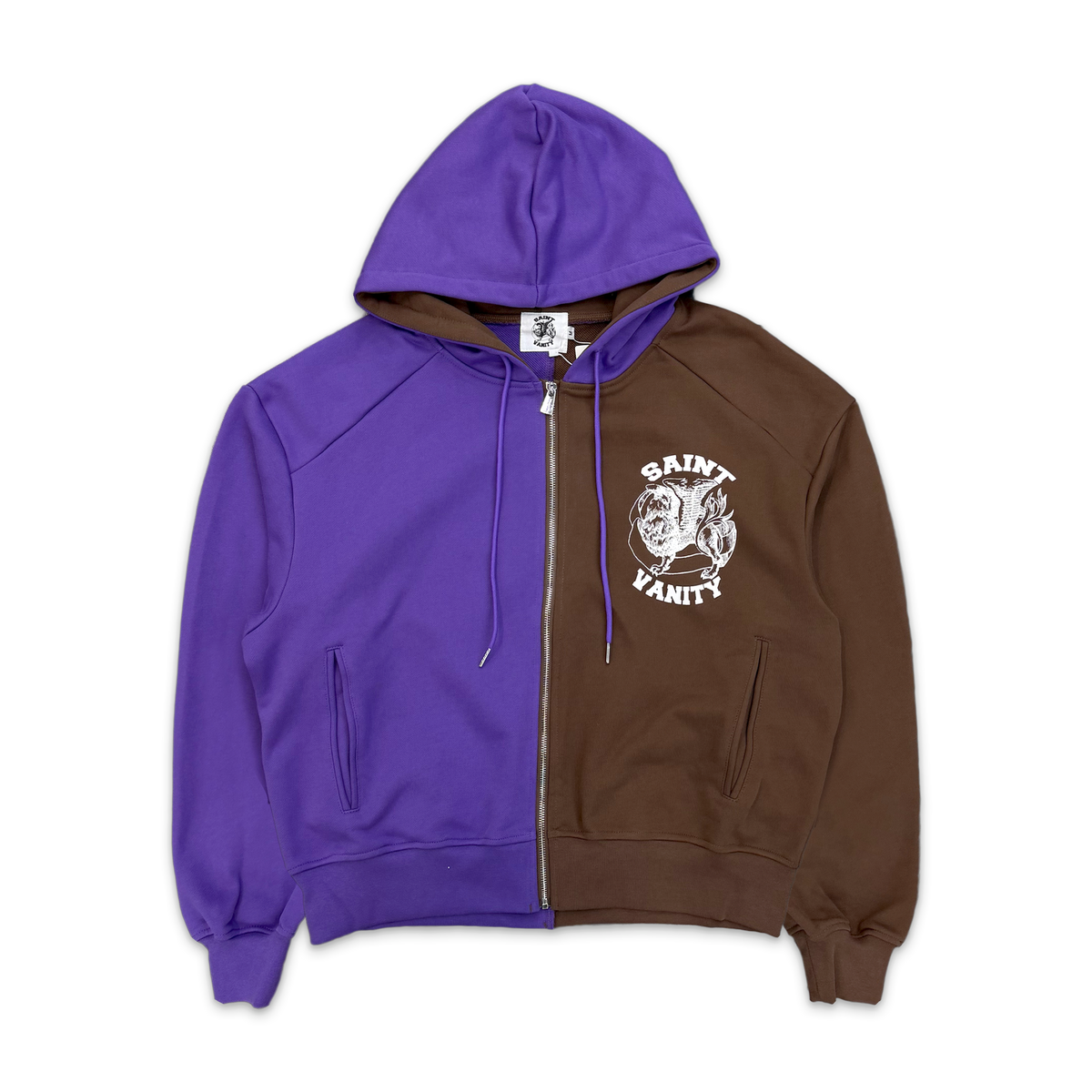 What The Saint Zip Up Hoodie “Purple/Brown"