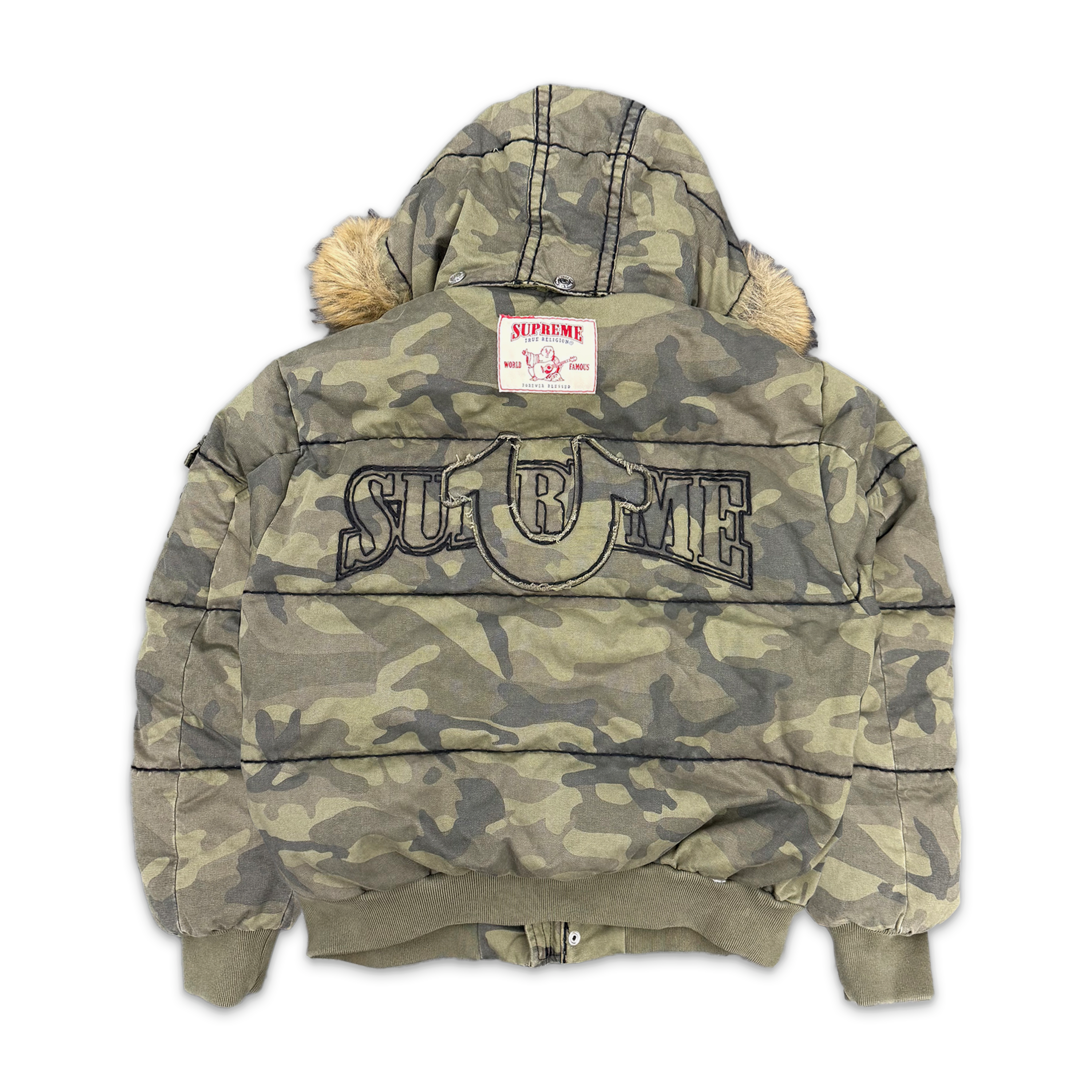 Supreme, True Religion Puffer Jacket FW25 "Olive Camo"