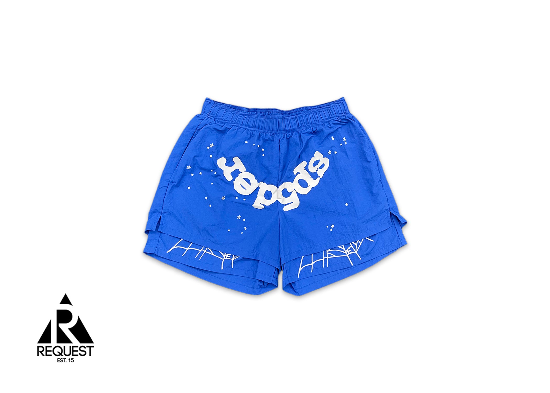 Sp5der, OG Web V2 Double Layer Shorts "Blue"