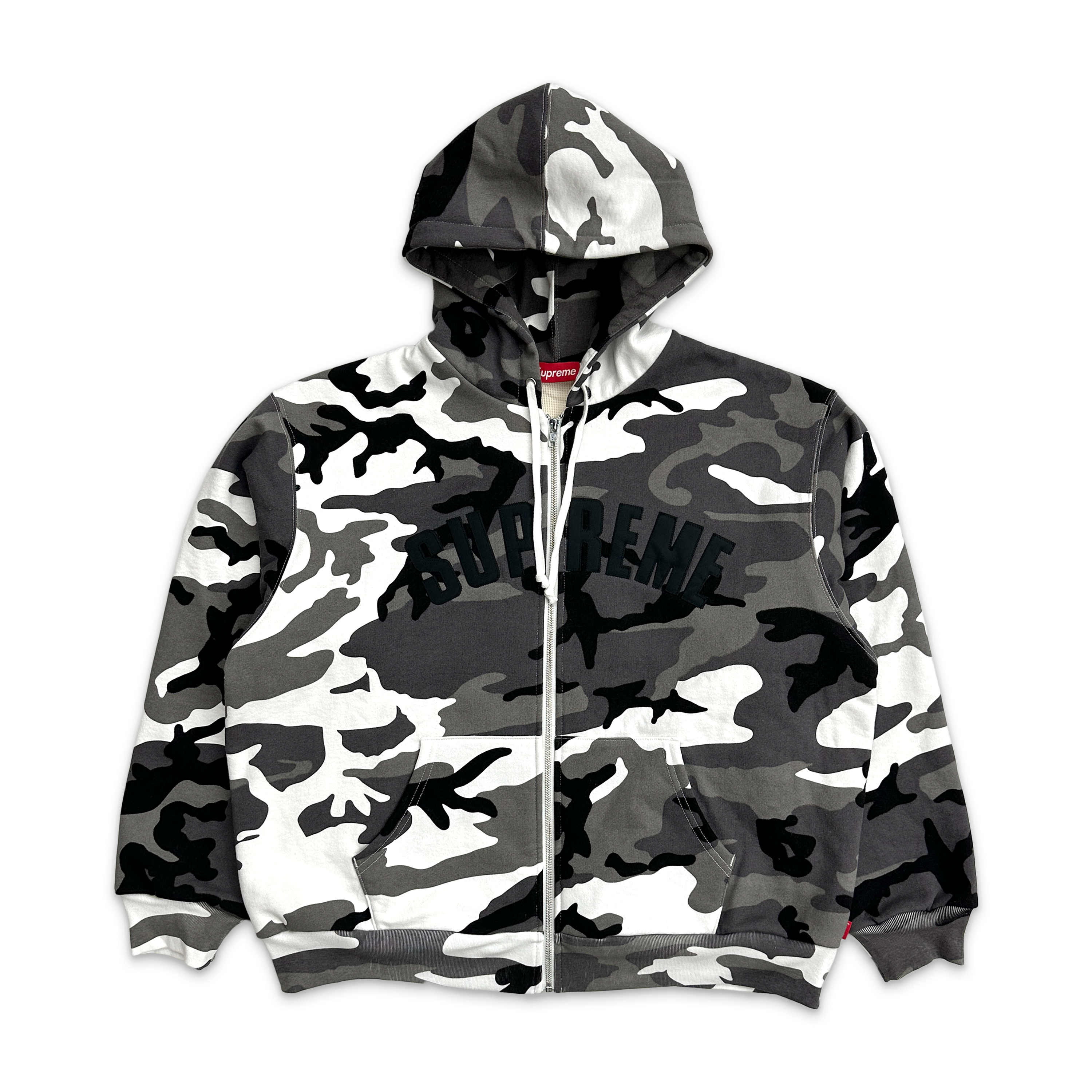 Supreme, Arc Thermal Zip Up Hooded Sweatshirt "White Camo"