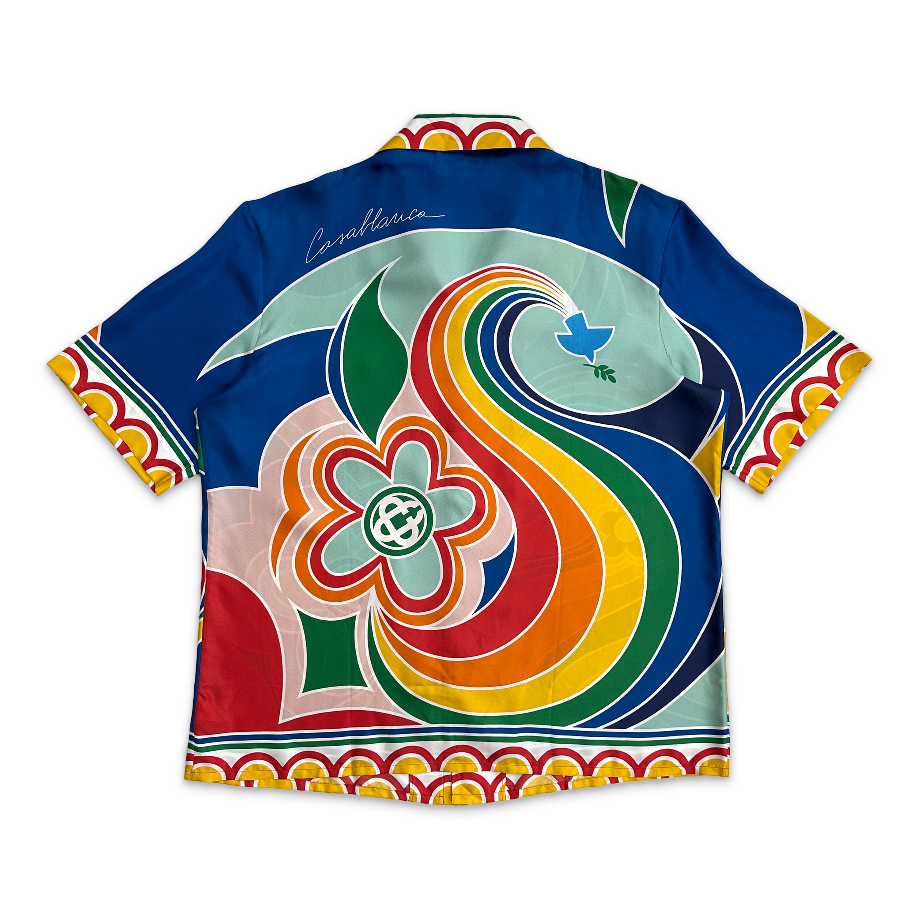 Casablanca, Silk Twill Cuban Collar S/S Button Up "Le Pouvoir Des Fleures"