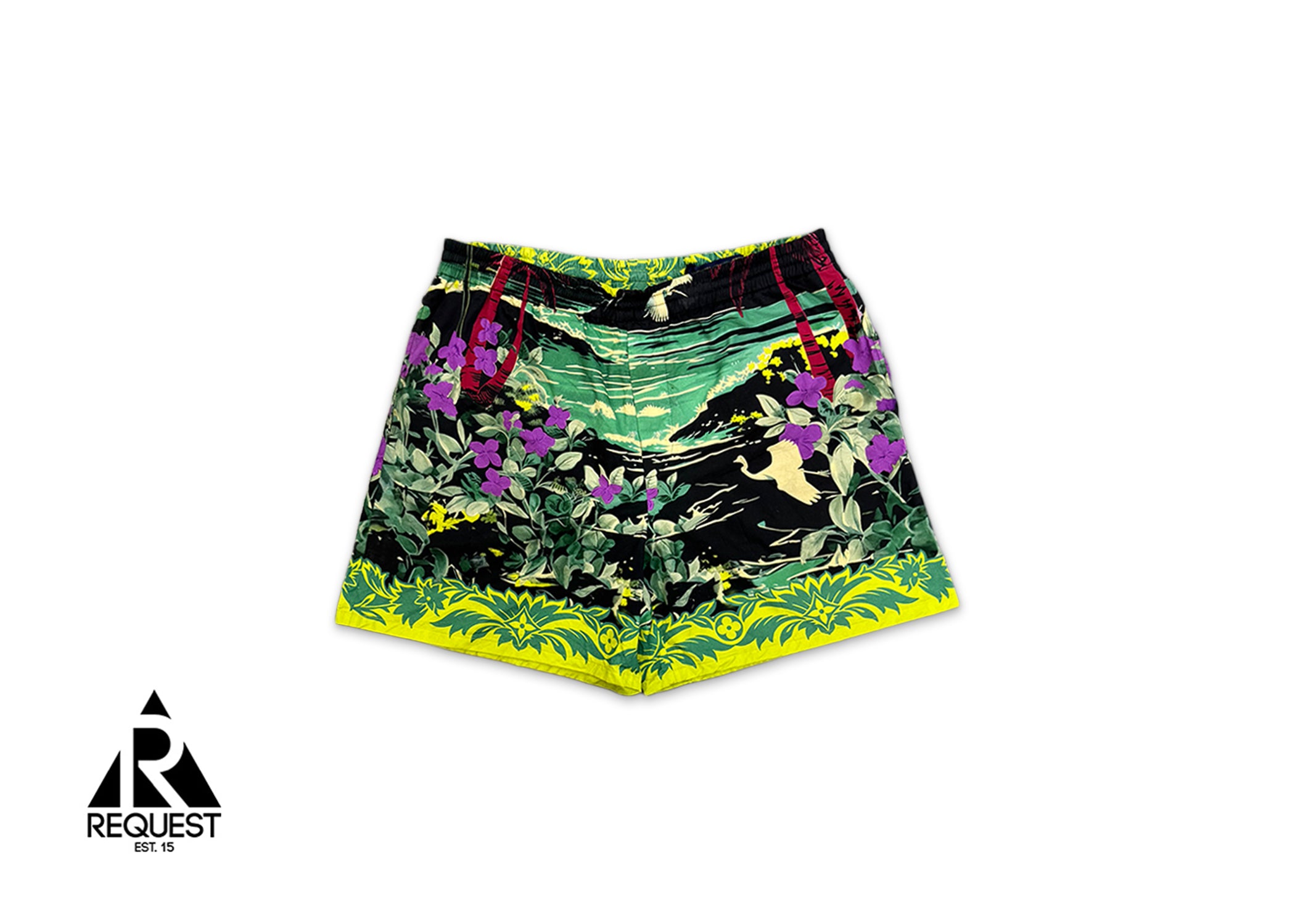 Louis Vuitton, Hawaiian Drawstring Cotton Shorts "Multicolor"