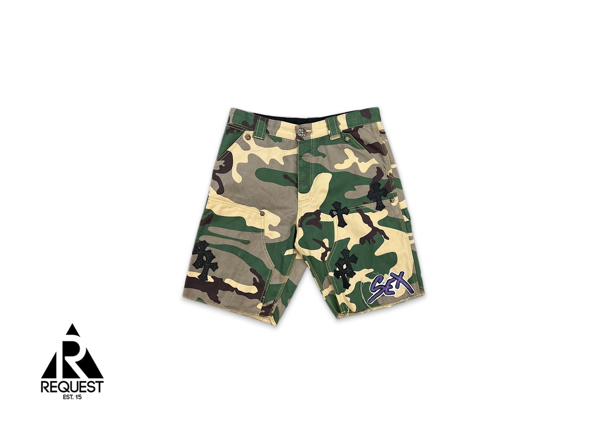 Chrome Hearts Sex Records Shorts "Green Camo"