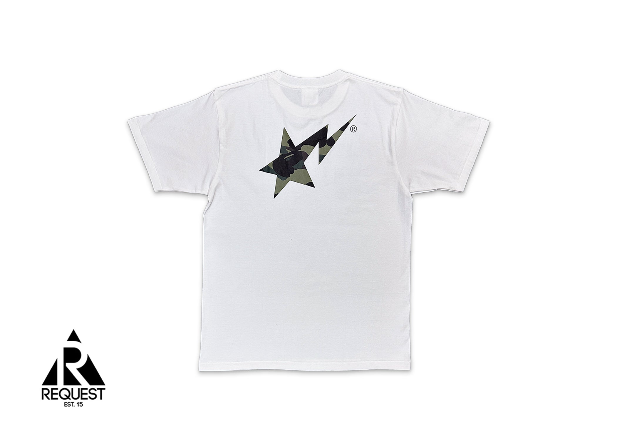 A Bathing Ape (BAPE), Green 1st Camo STA Logo Tee "White"