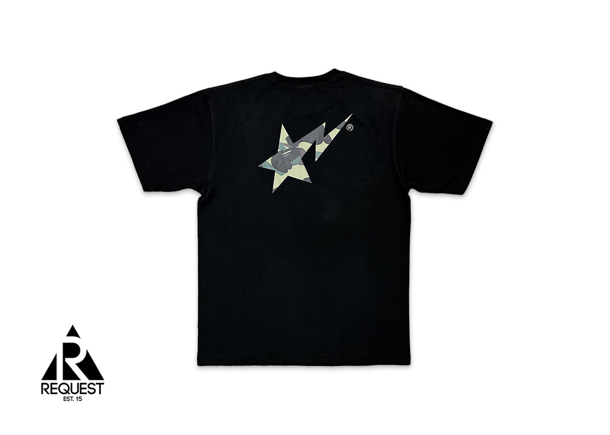 A Bathing Ape (BAPE), Green 1st Camo STA Logo Tee "Black"