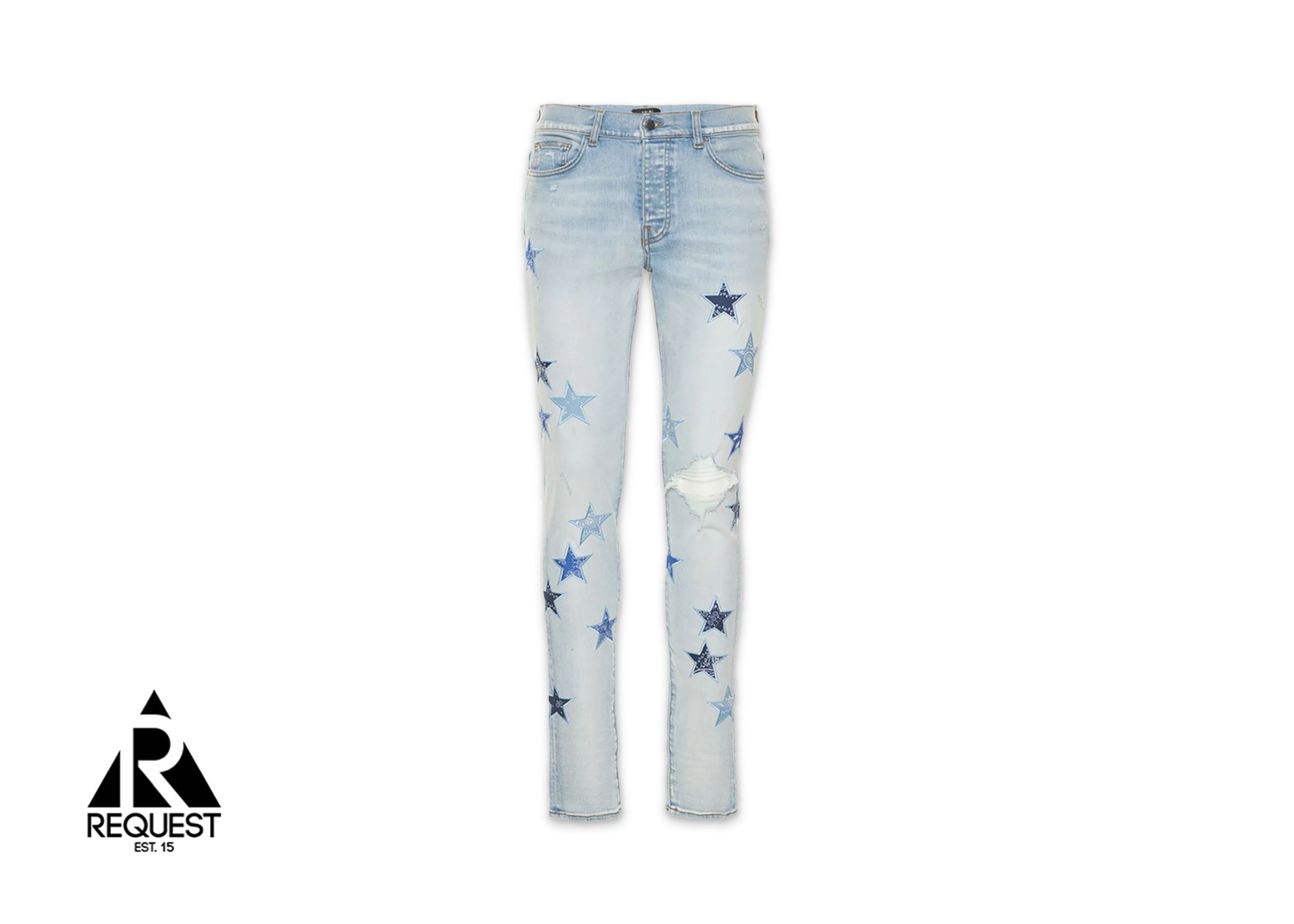 Amiri Bandana Star Denim "Light Indigo"